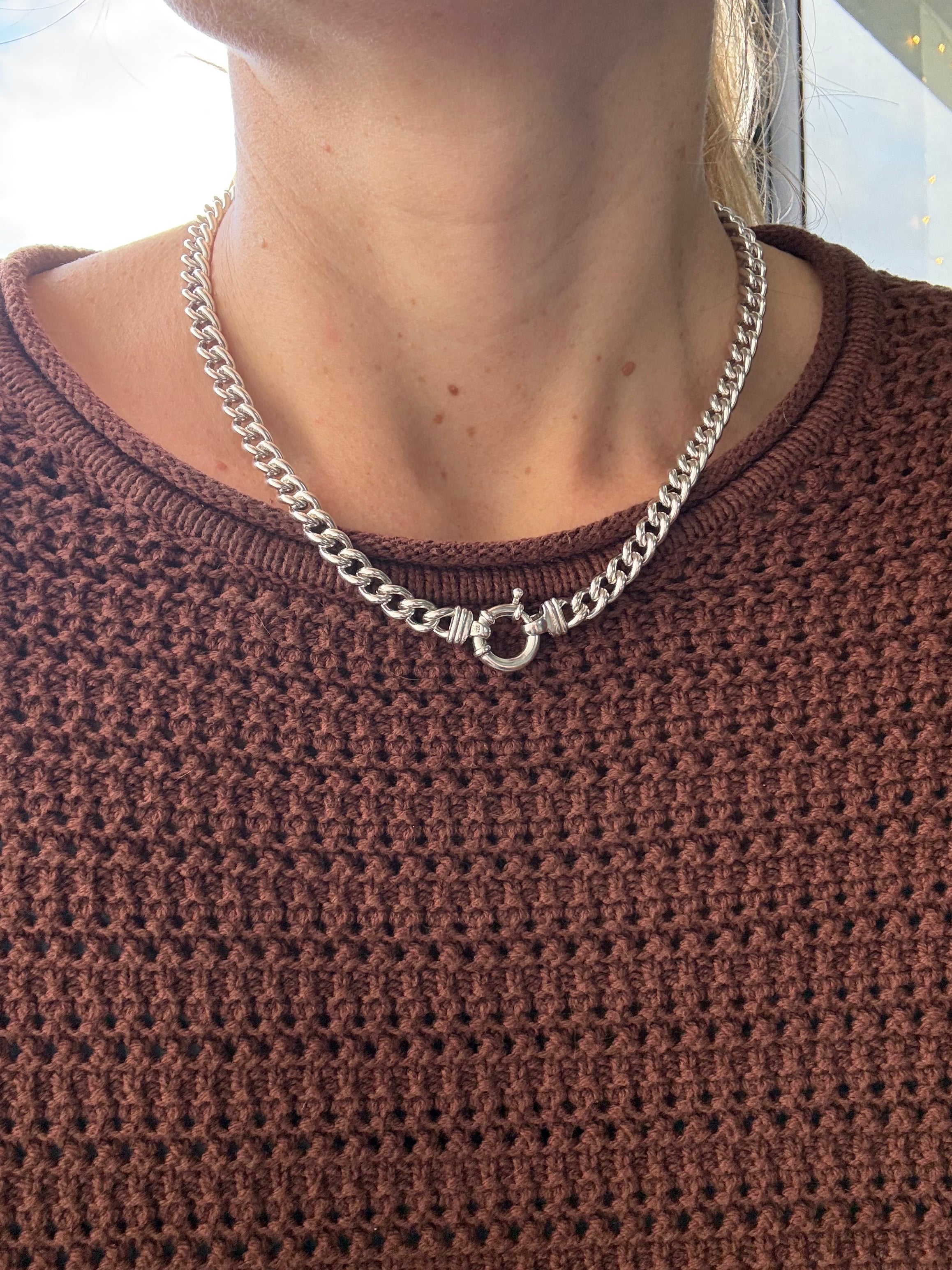 Solid Silver Bolt Curb
