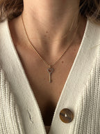 Diamond Heart Key Charm