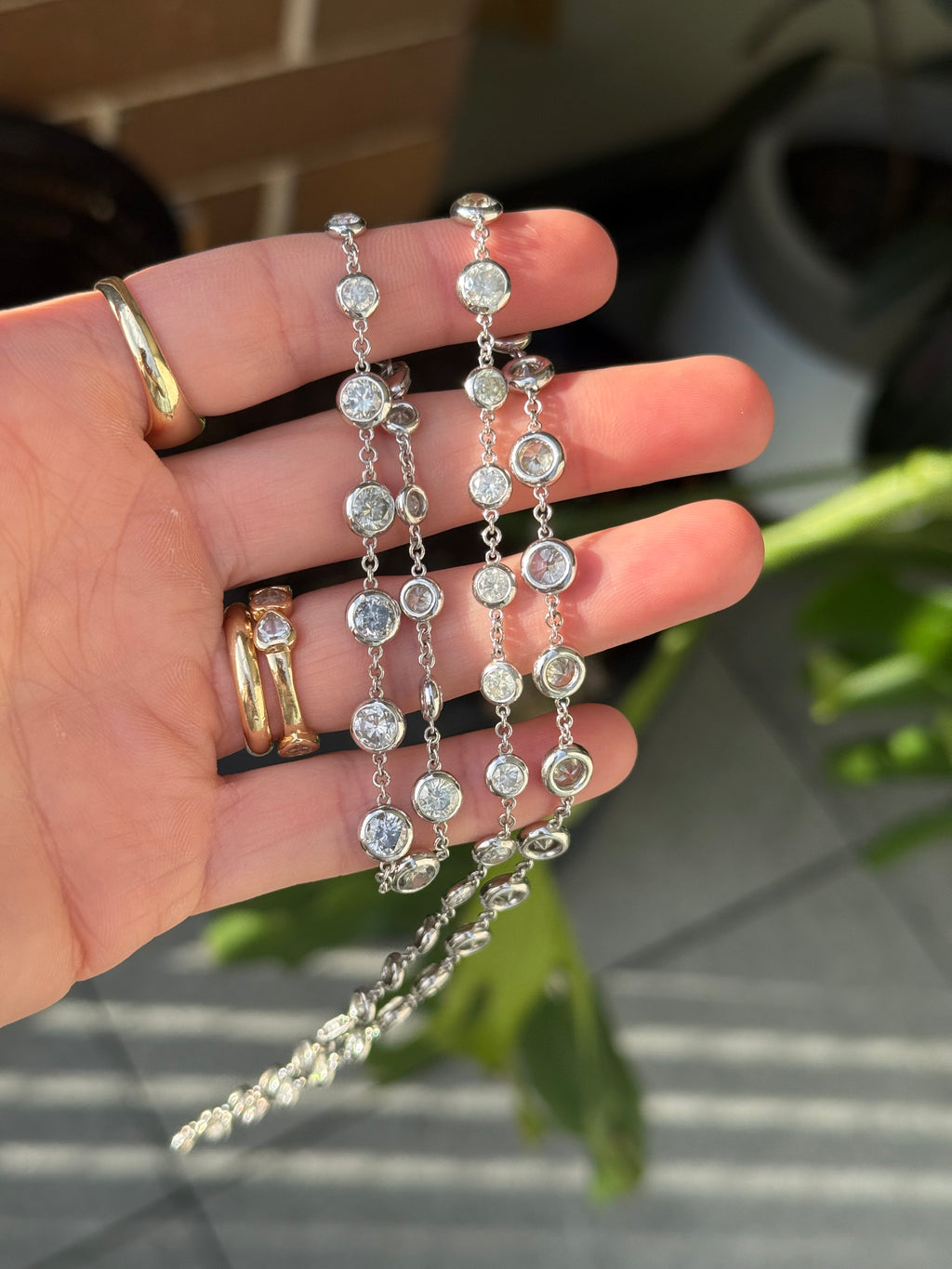 Celestial 14 Carat Natural Diamond Strand Set