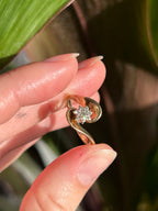 Diamond Flower Wave Ring