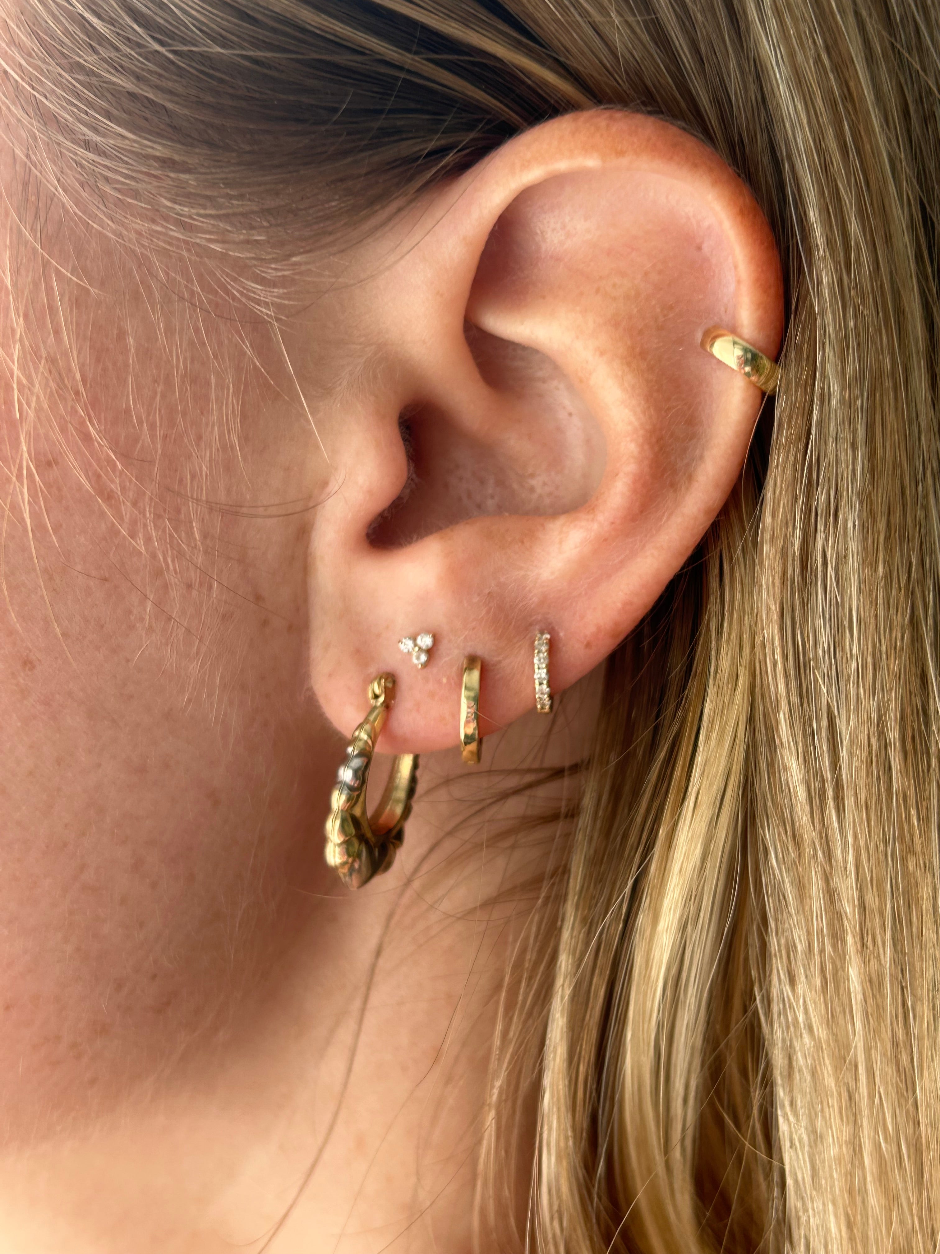 Mini Heart Oval Hoops