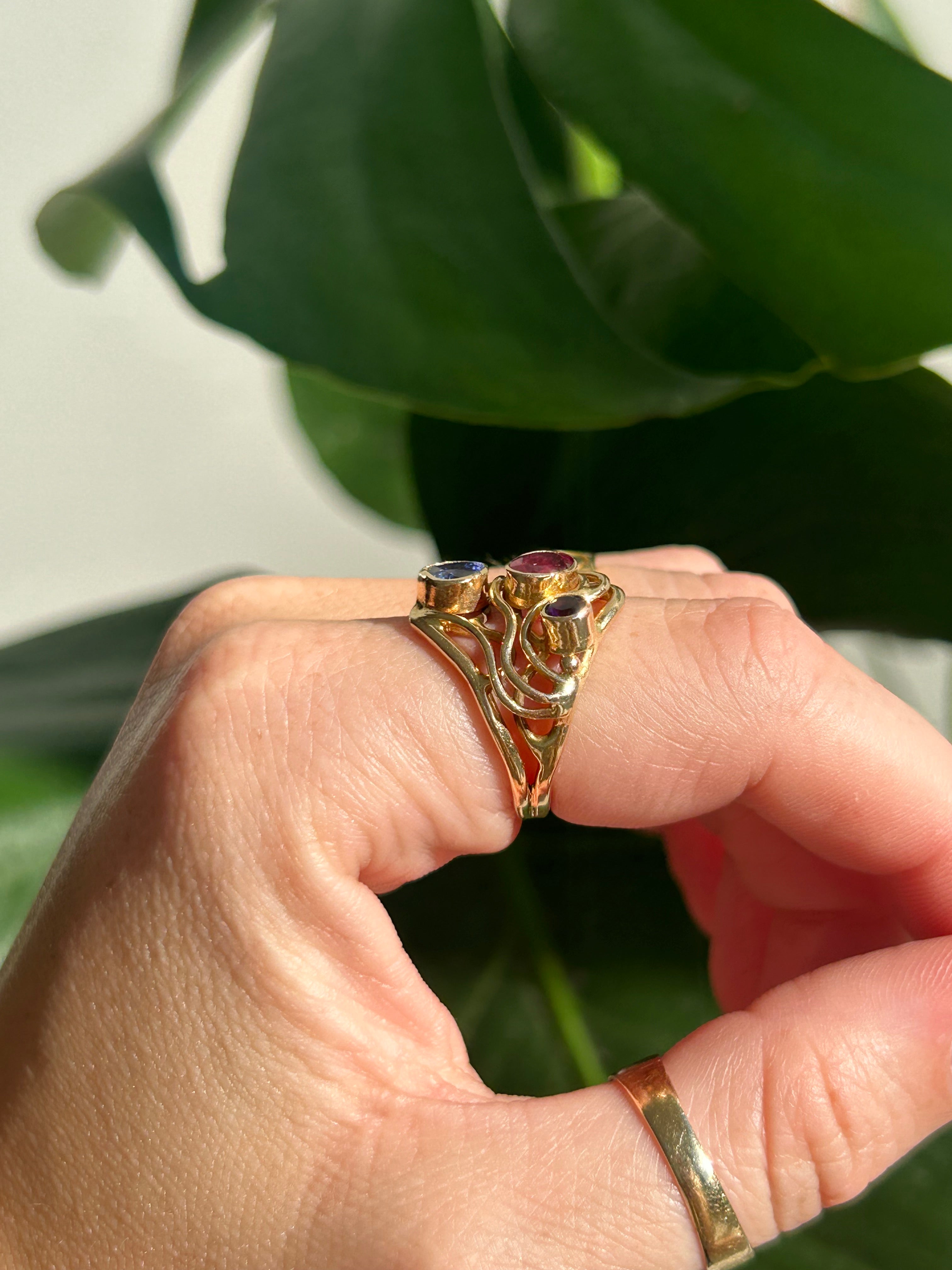 Gemstone Cluster Ring