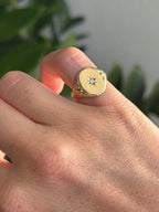 Filigree Starburst Signet Ring