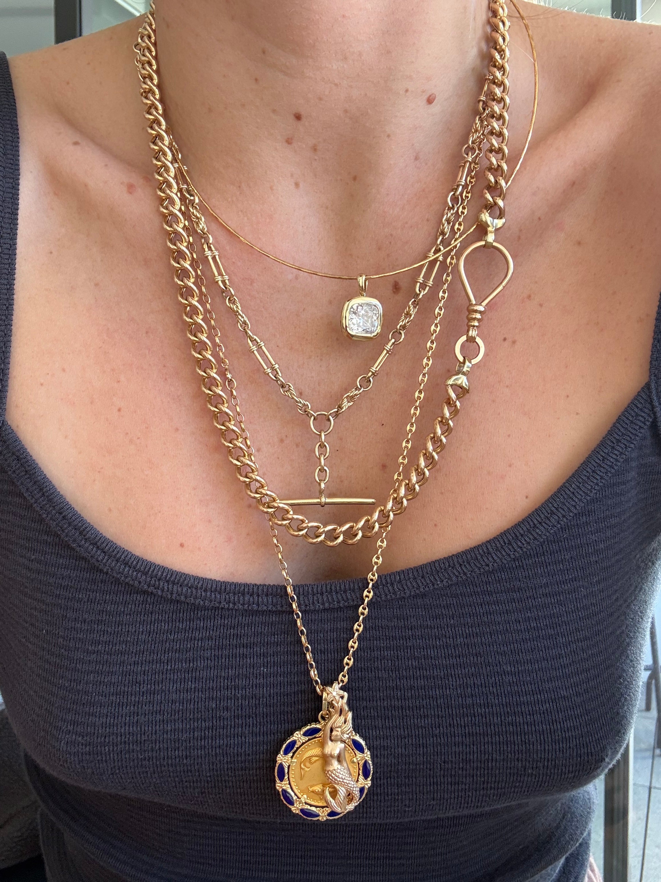 Fish Hook Long Chunky Curb Chain