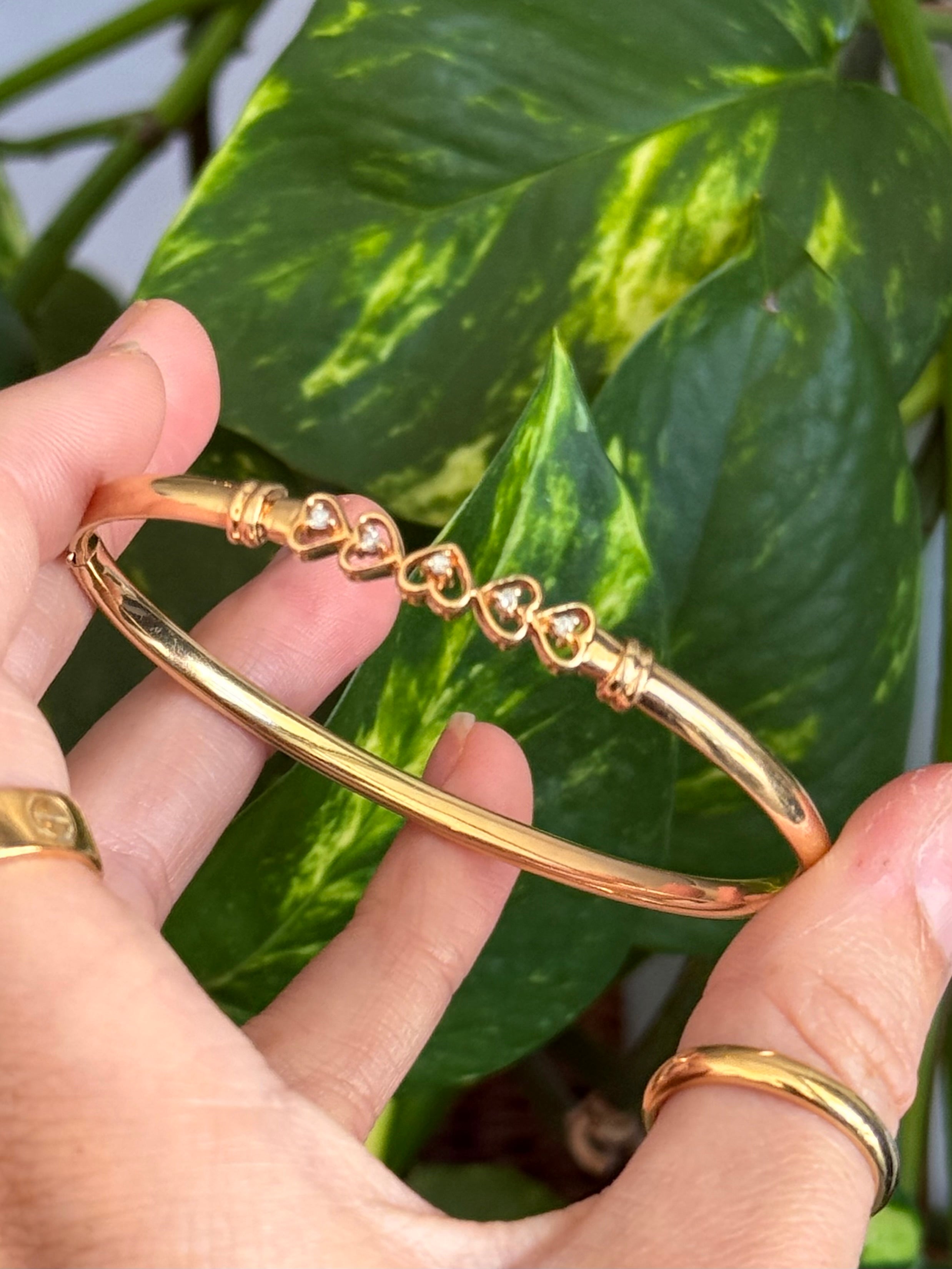 Heart Diamond Bangle