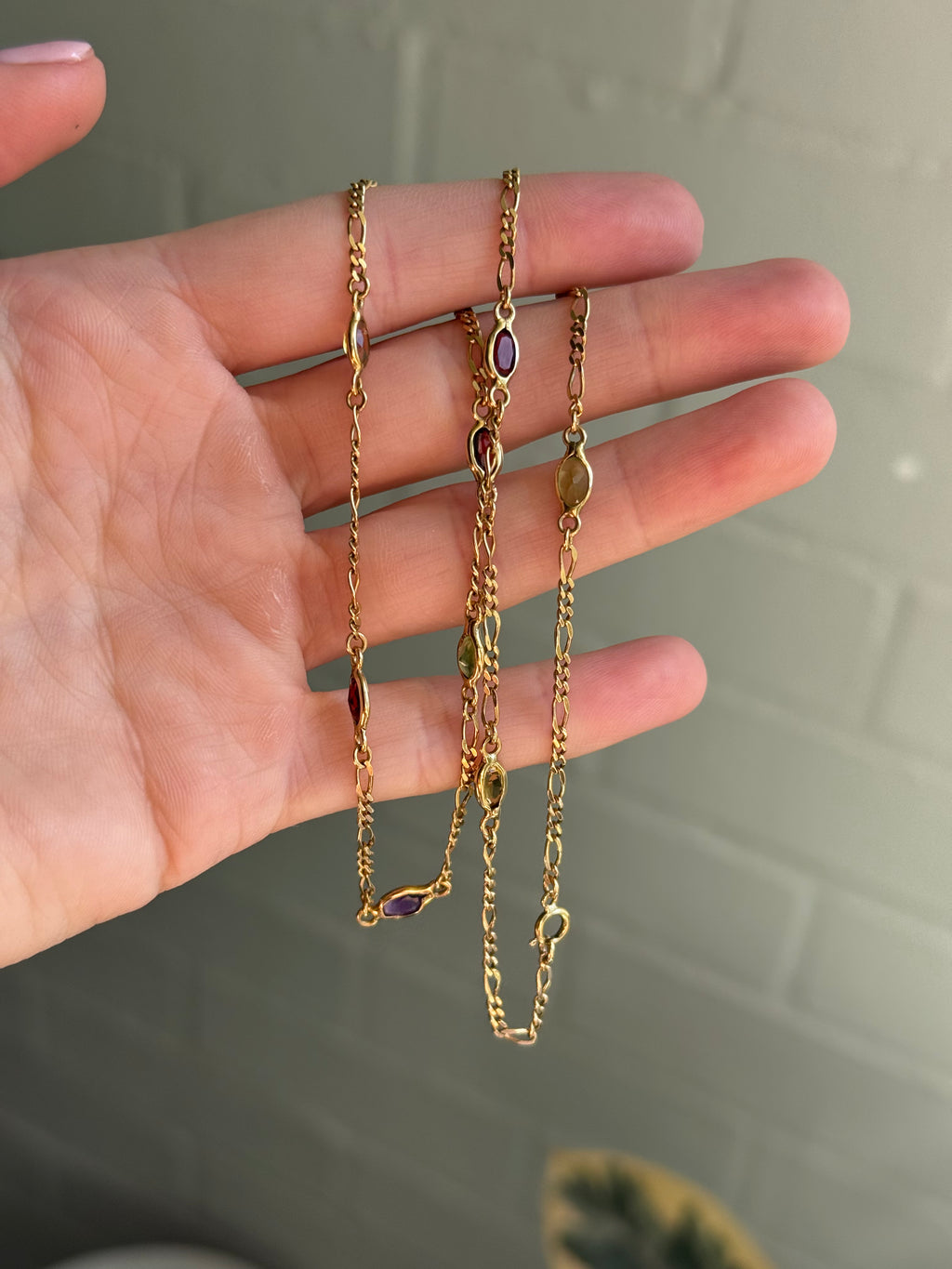 Gemstone Figaro Chain