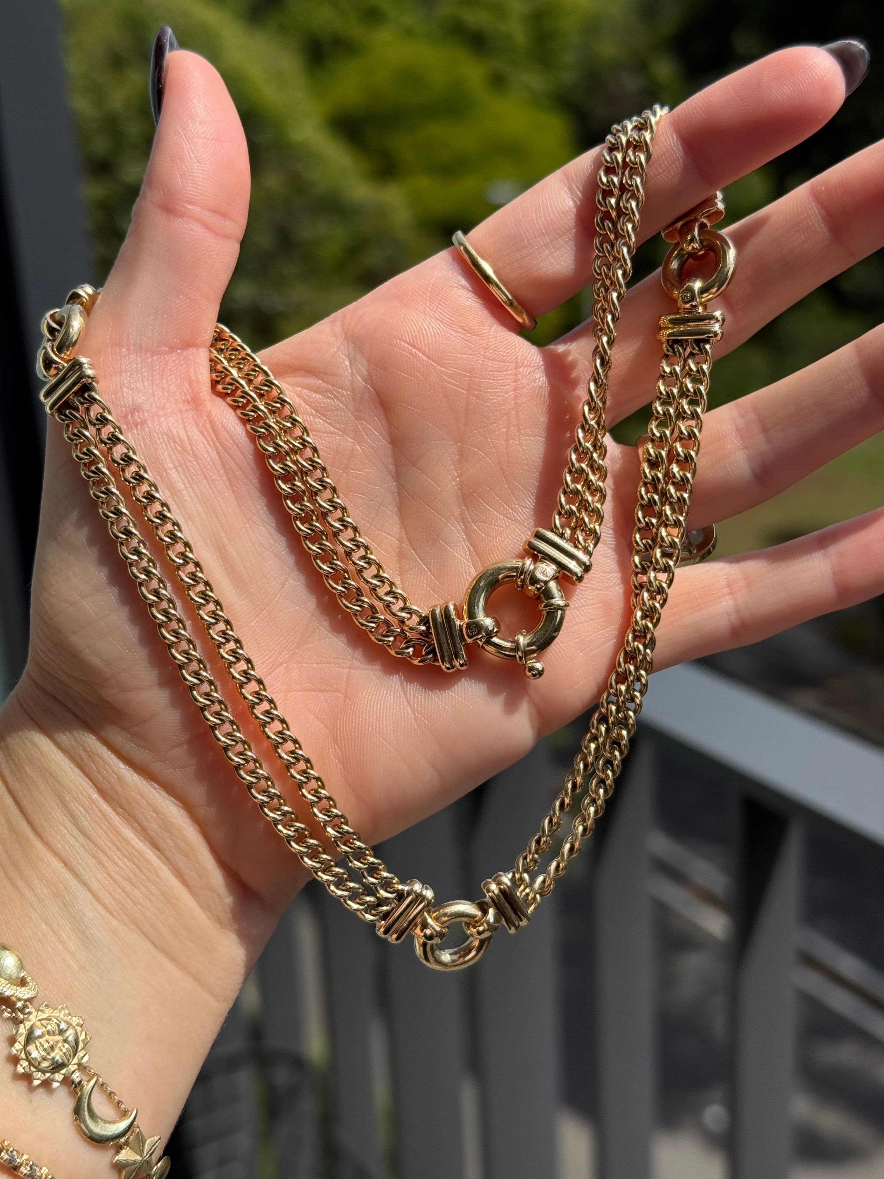 Solid Bolt Double Curb Chain