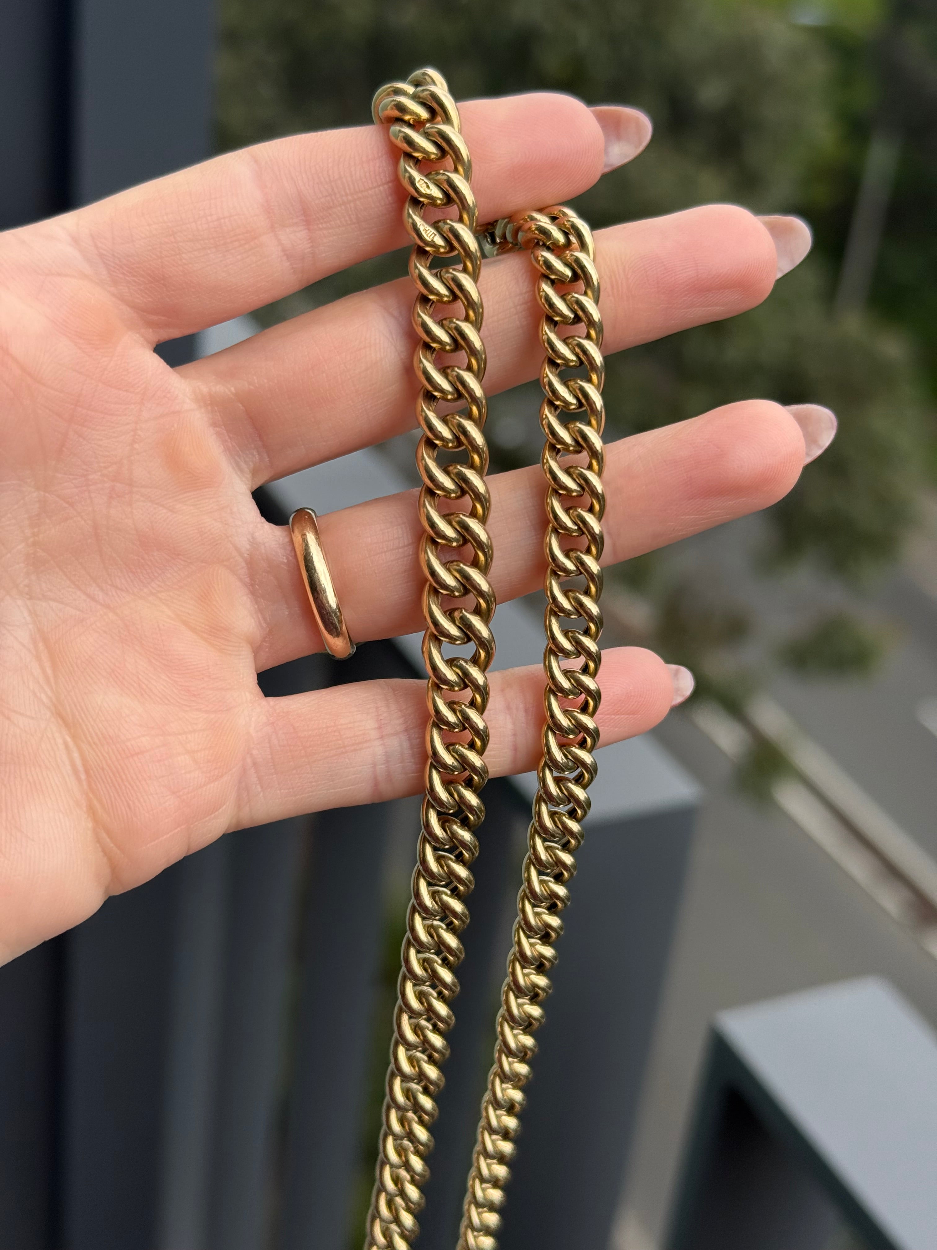 10k Graduated Curb Watch Chain