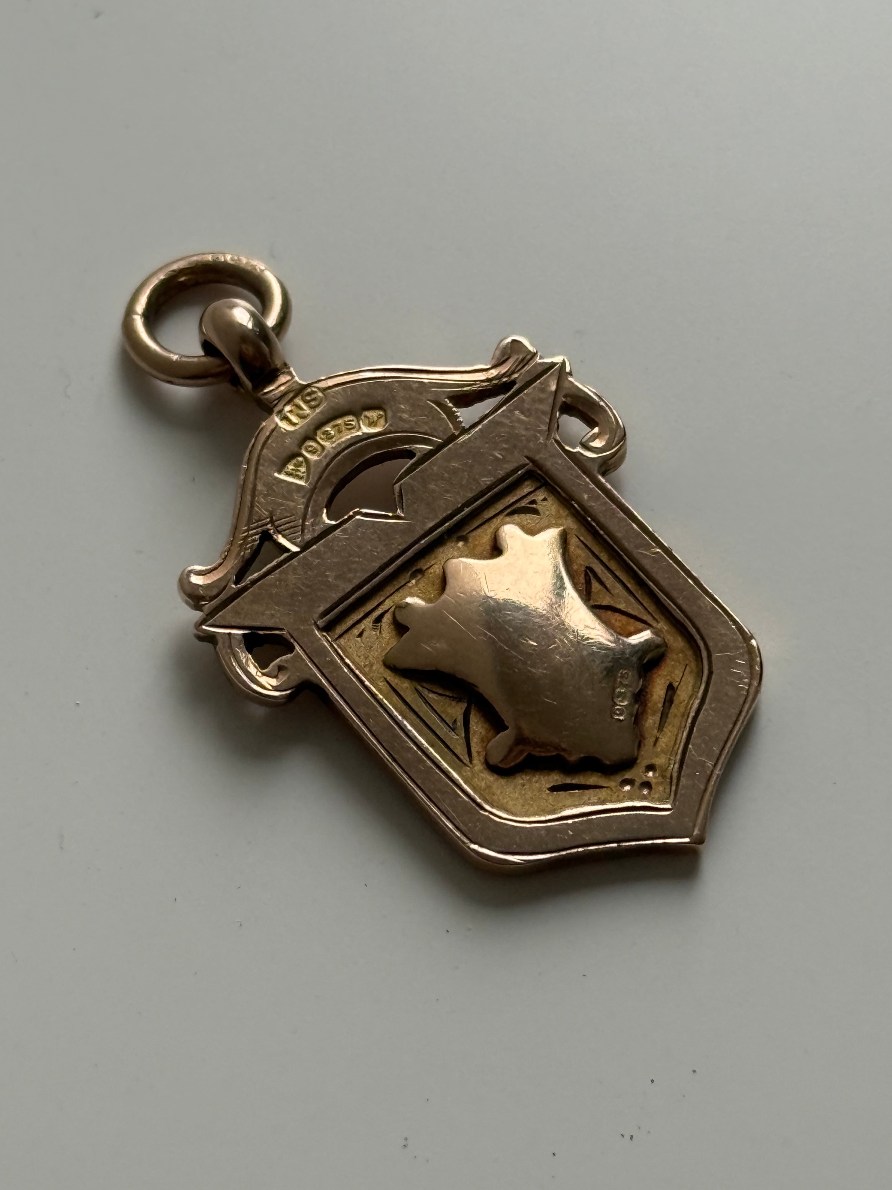 Solid Antique Shield Pendant