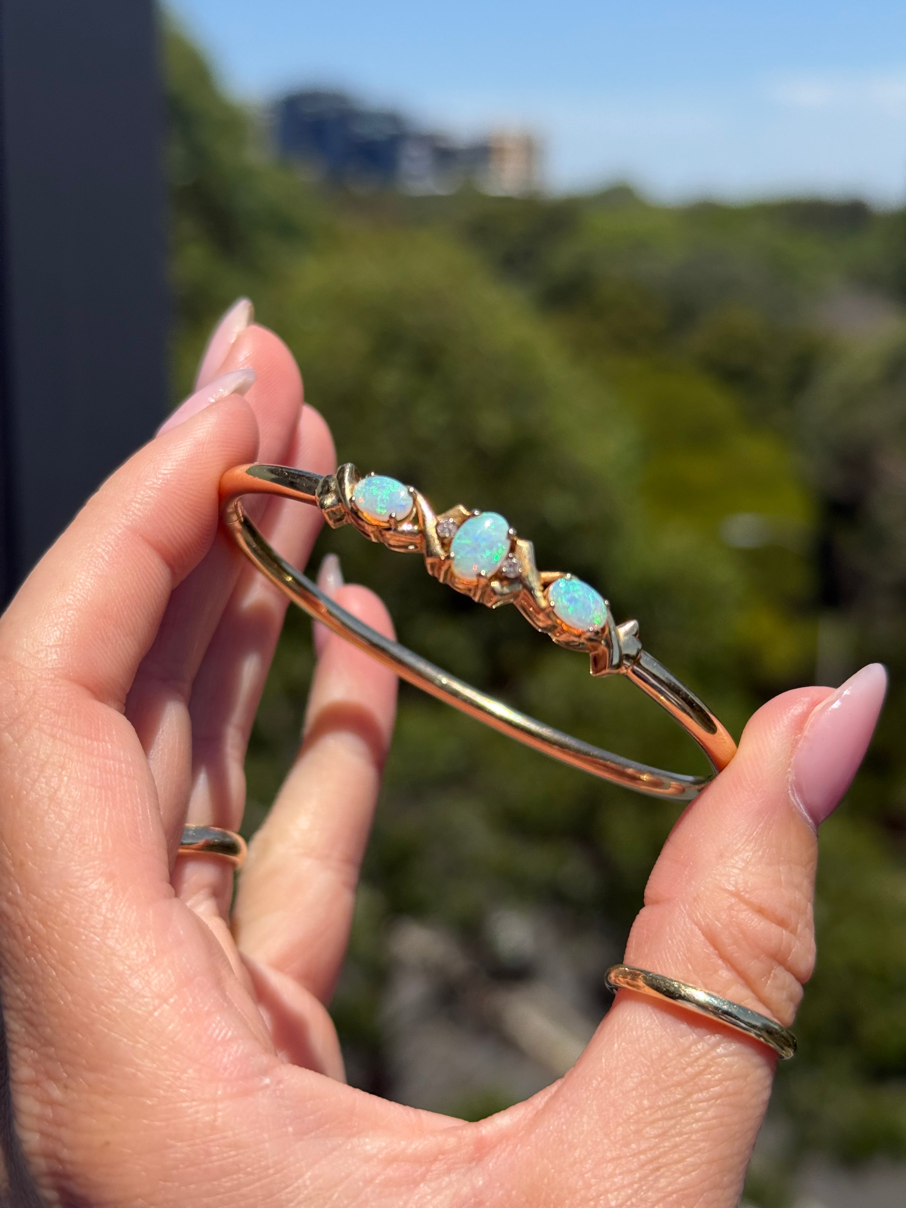 Opal Diamond Bangle