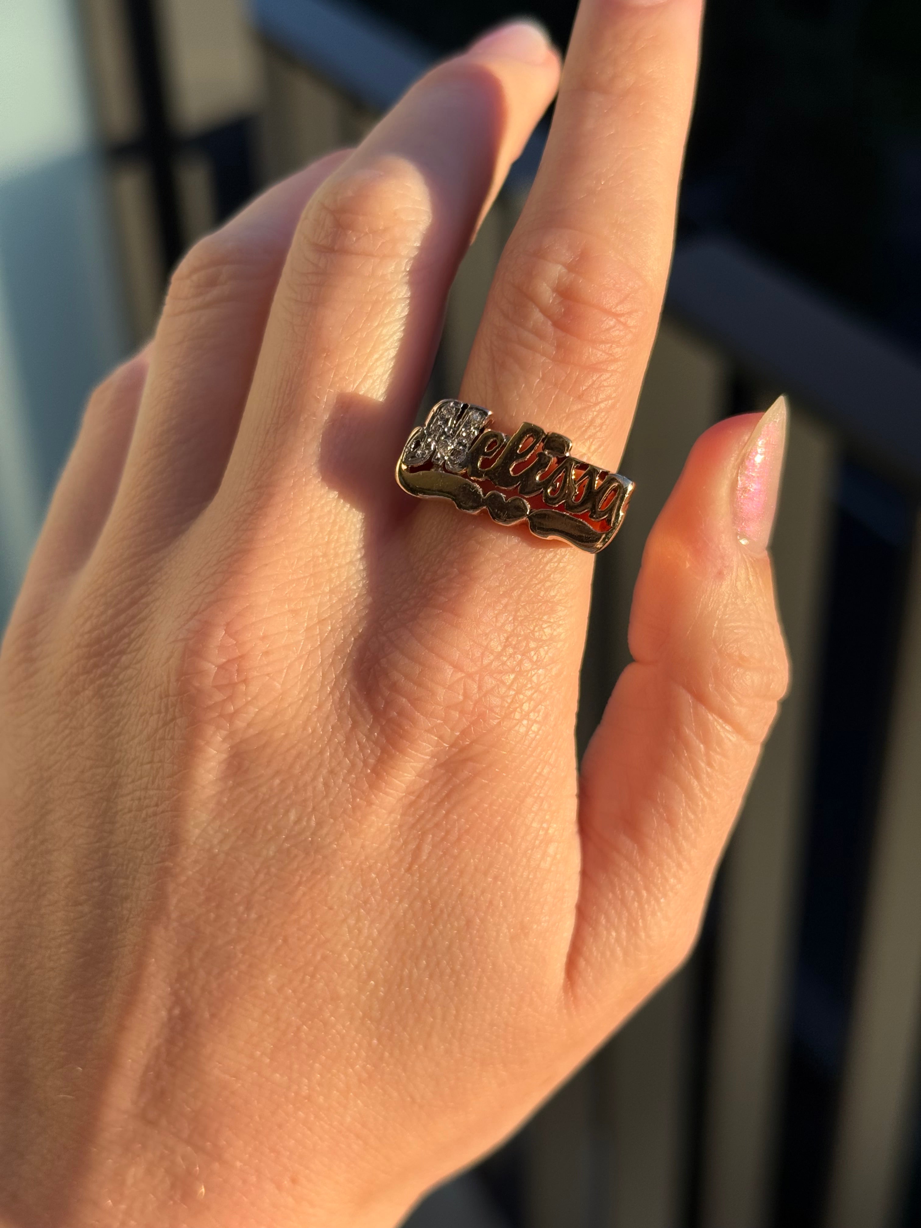 Melissa Diamond Name Ring