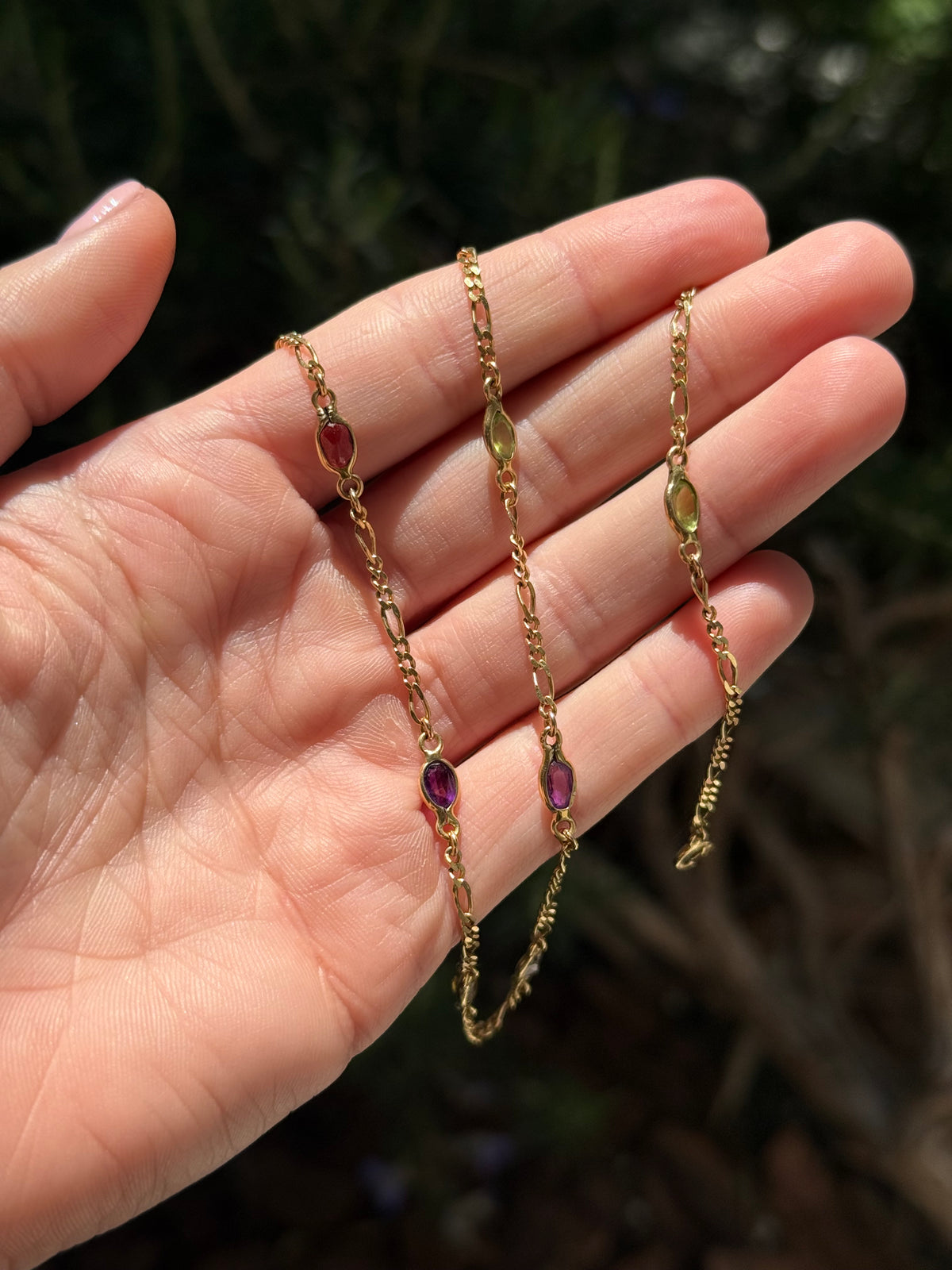 Gemstone Figaro Chain