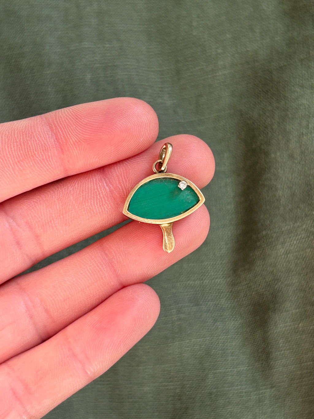 Malachite Mushroom Charm