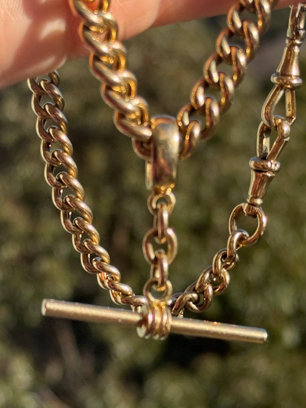 10k Graduated Curb Watch Chain