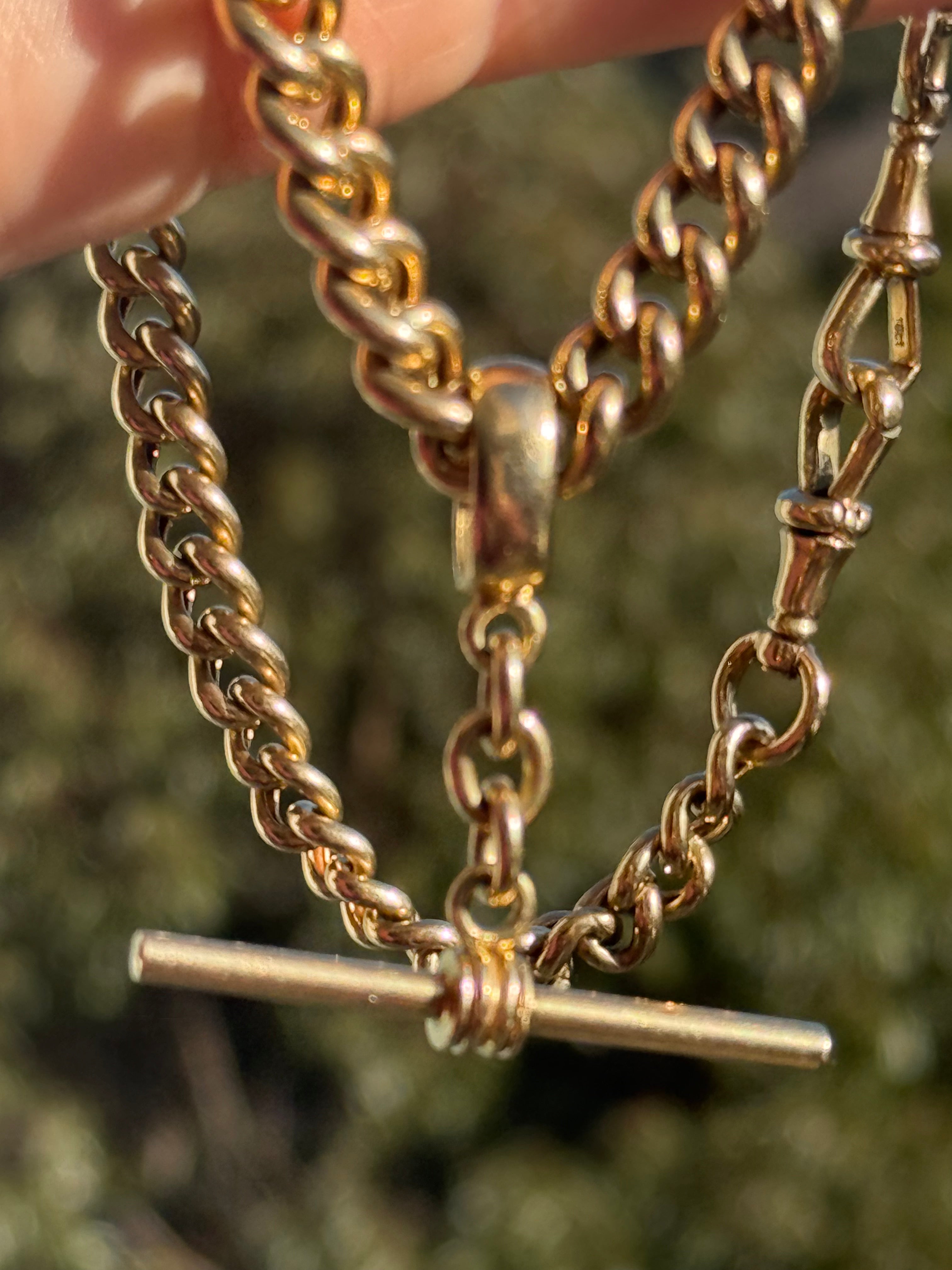10k Graduated Curb Watch Chain