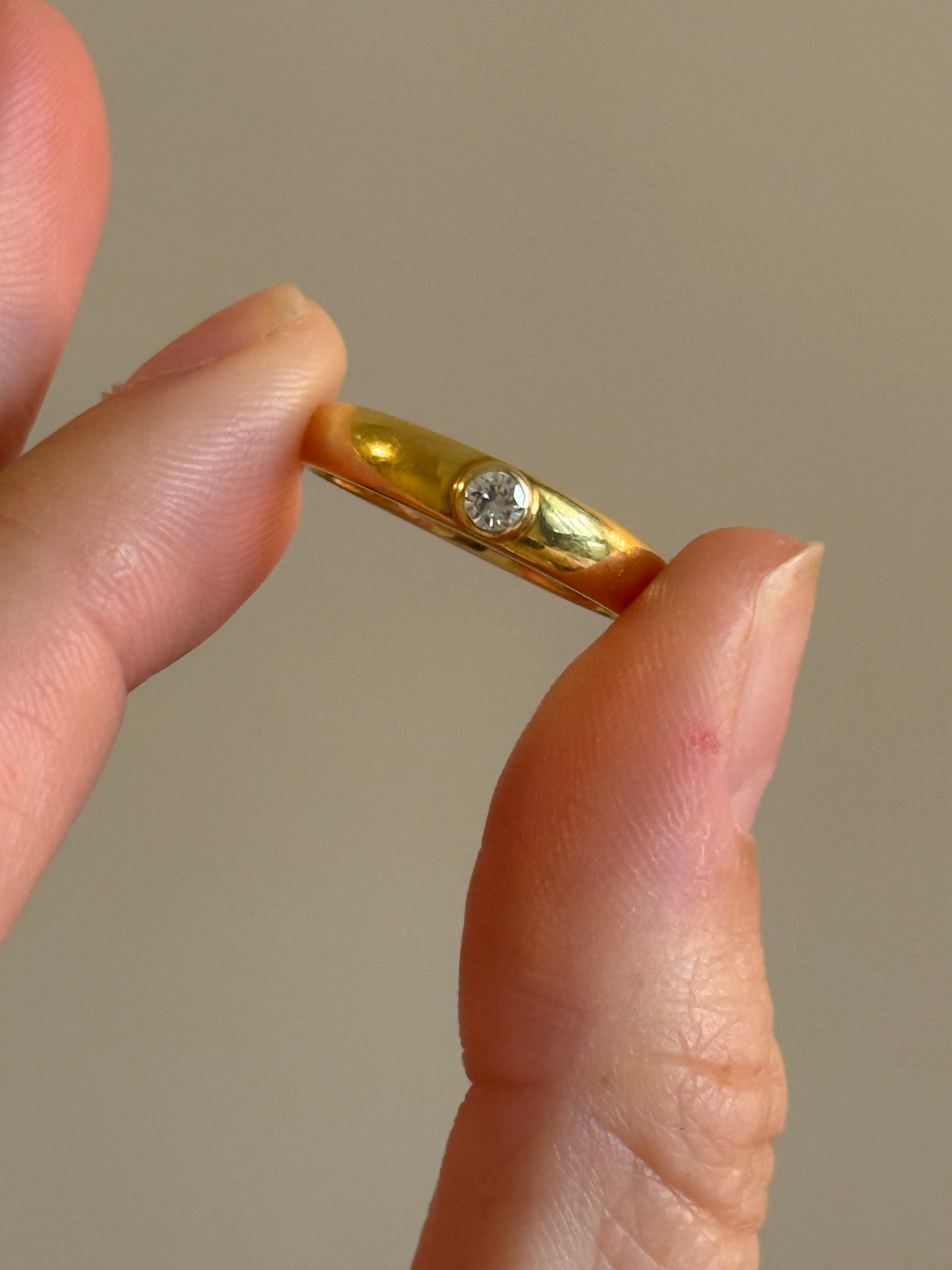 Solid Diamond Solitaire Band