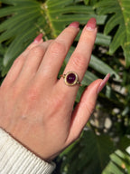 14k Amethyst Cabochon Ring