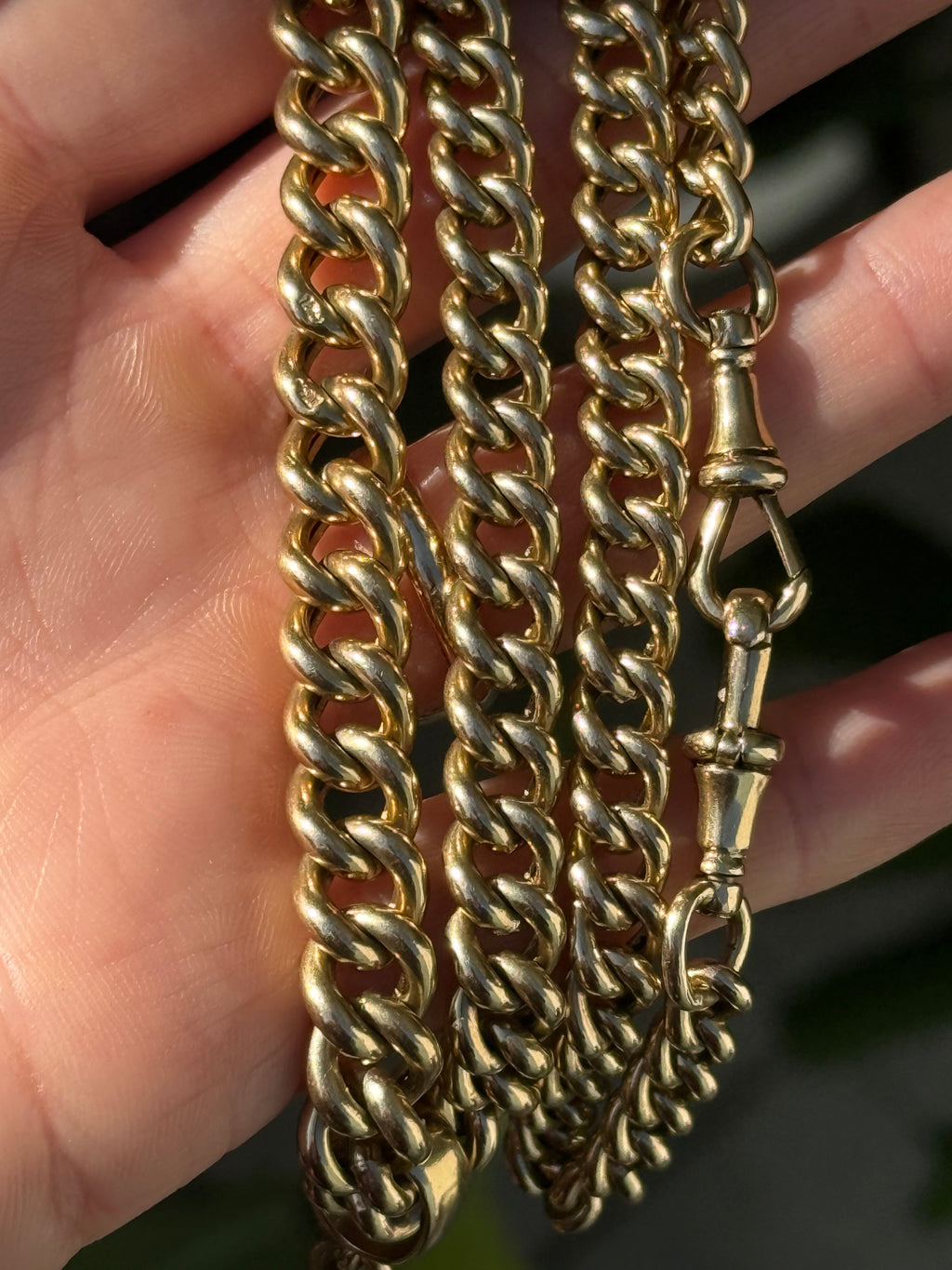 10k Graduated Curb Watch Chain