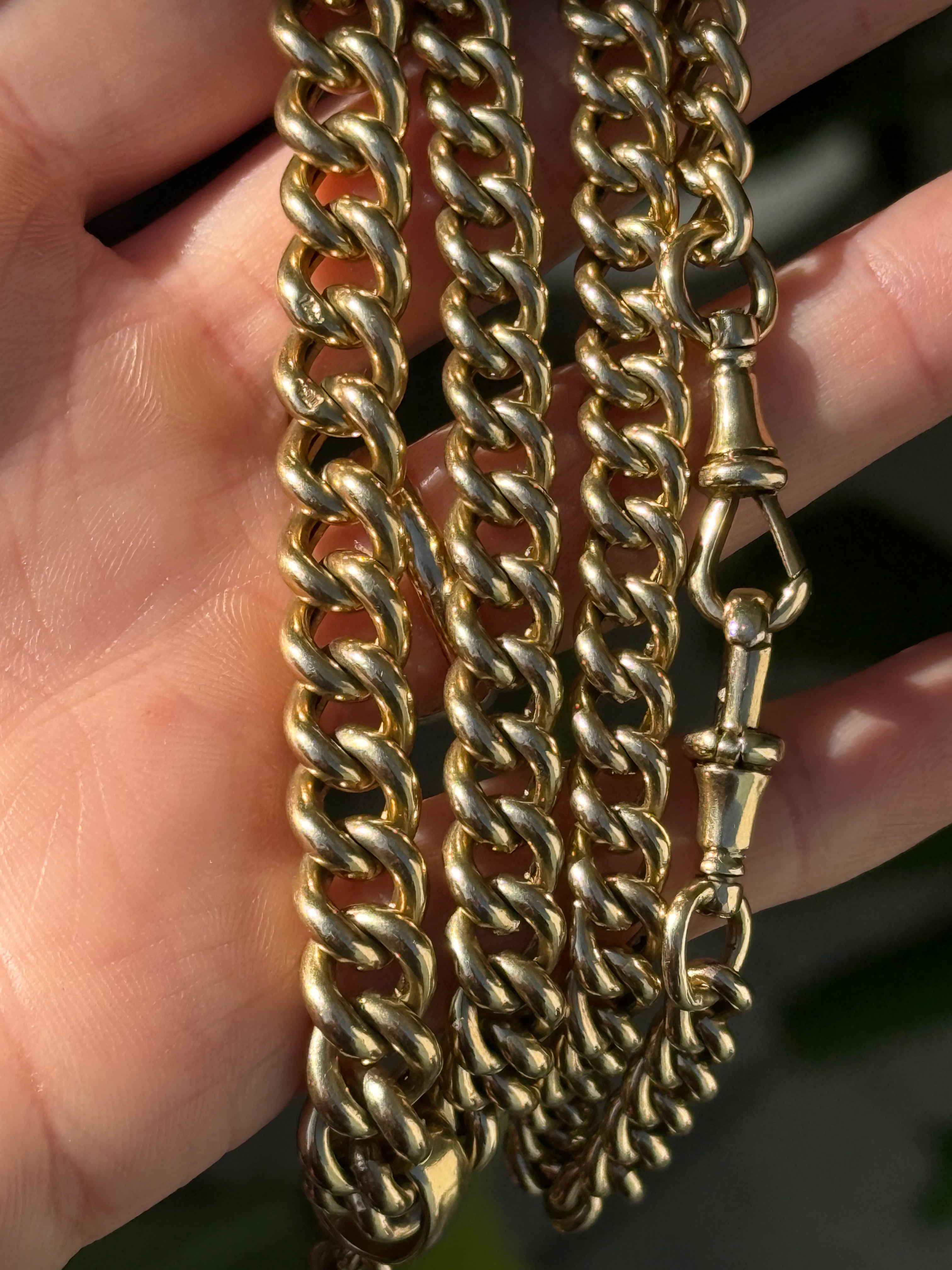 10k Graduated Curb Watch Chain