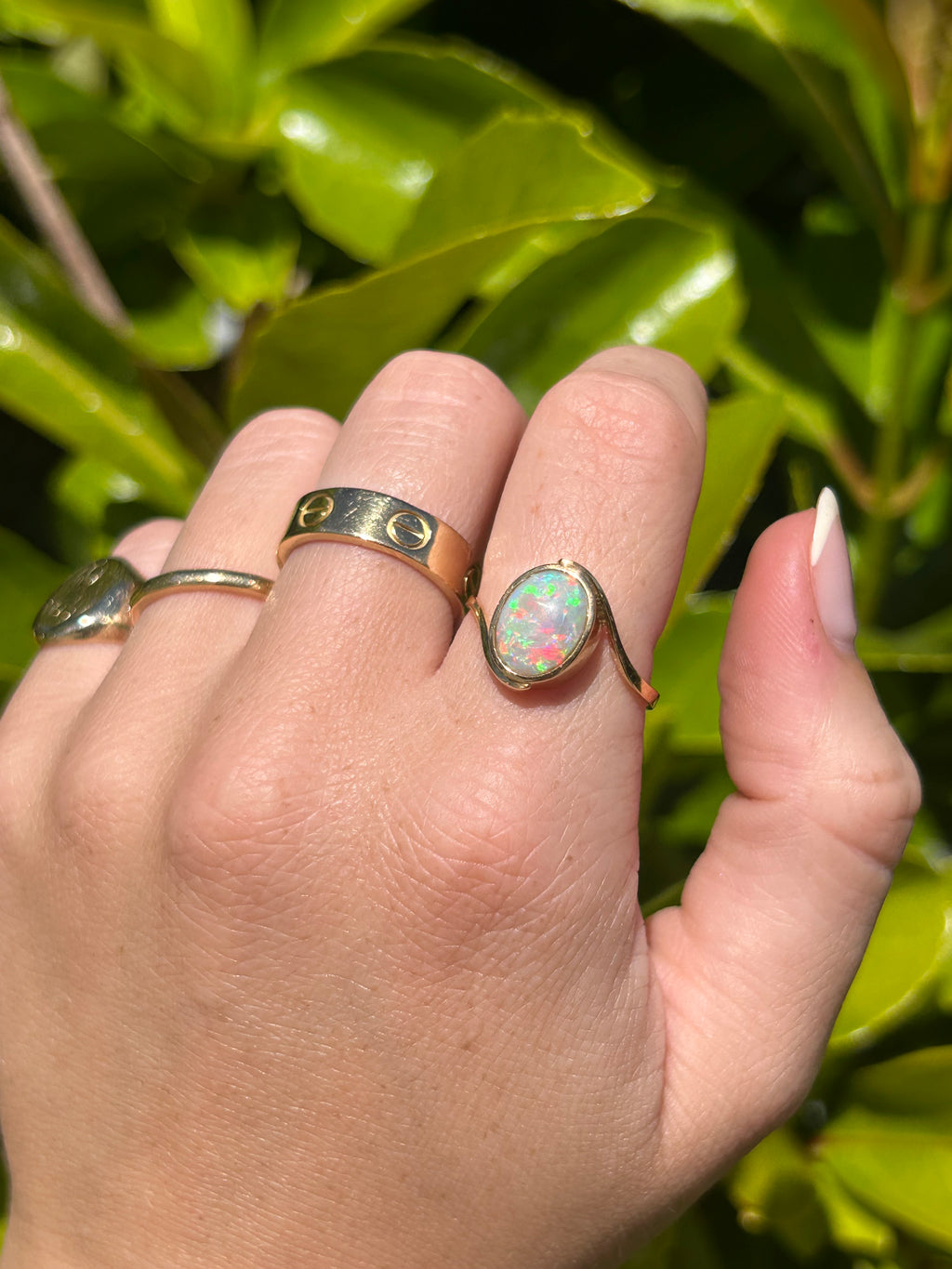 Opal Bezel Bypass Ring