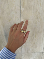 Solid Chunky Diamond Cluster Donut Band