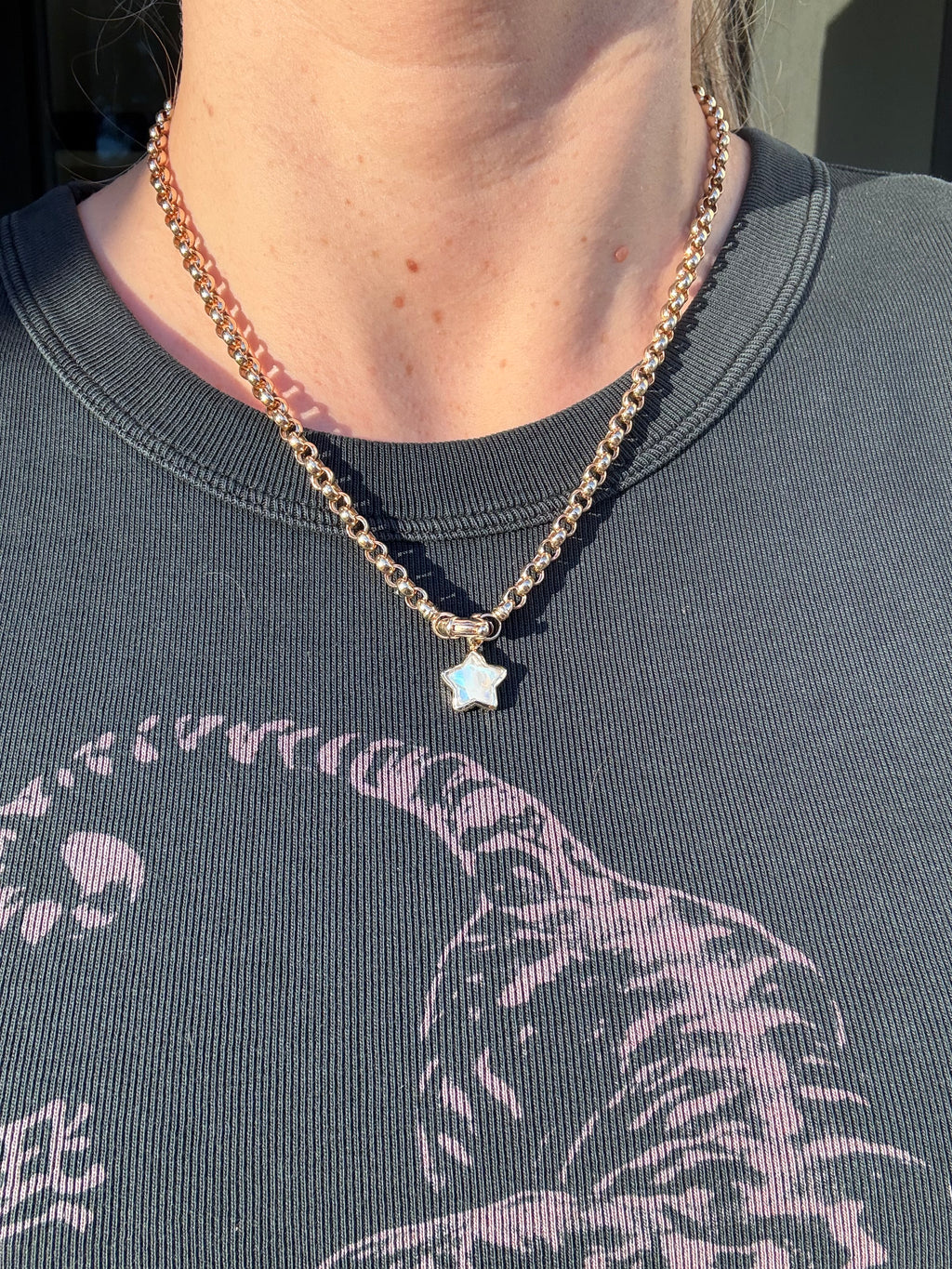 14k Moonstone Star Charms