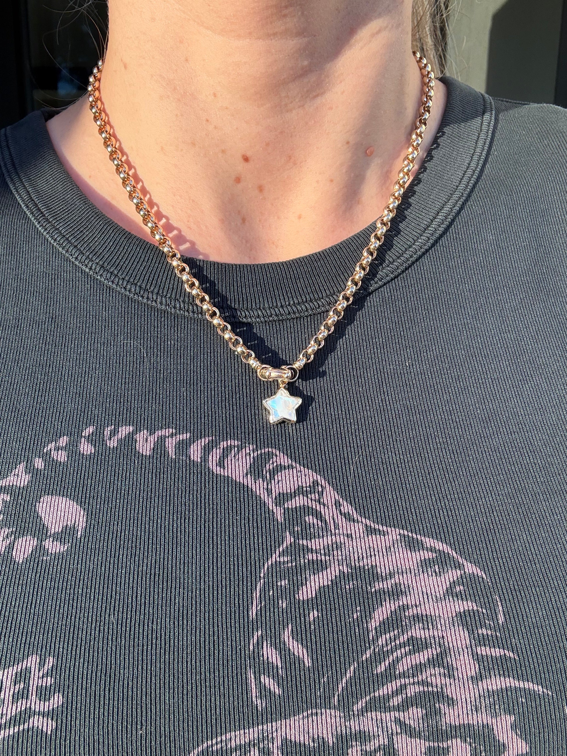 14k Moonstone Star Charms