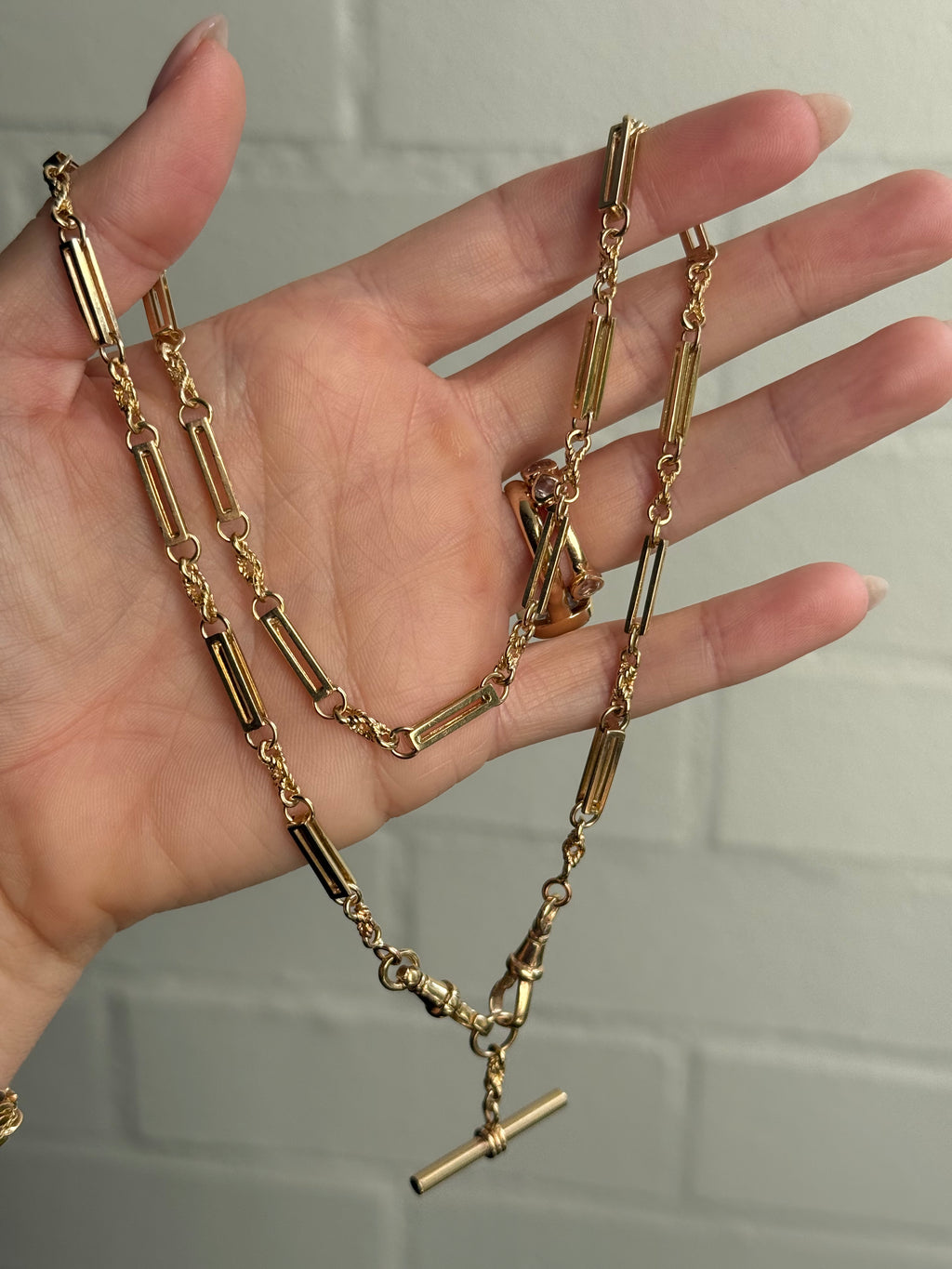 Antique Fancy Trombone Love Knot Watch Chain