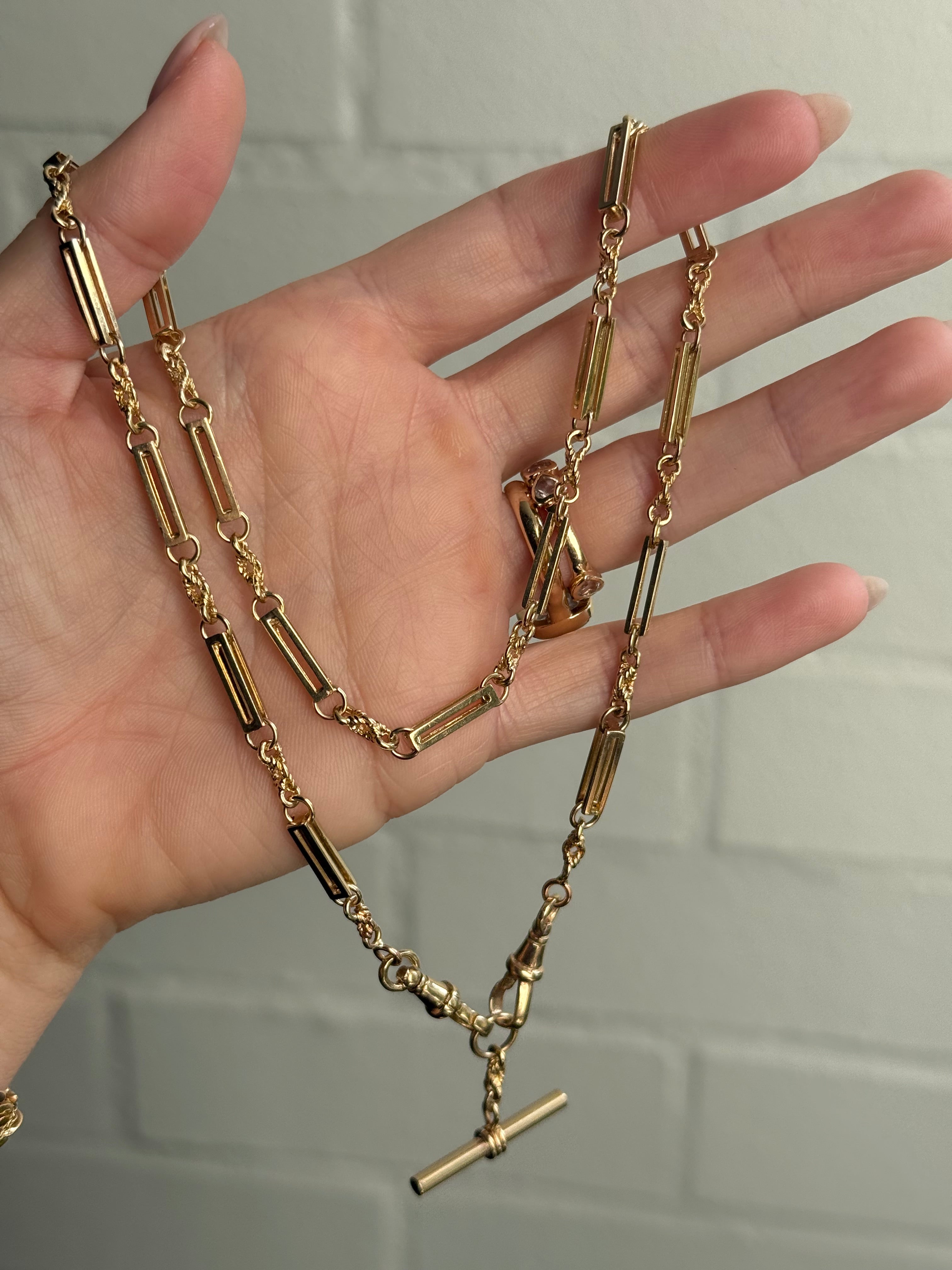 Antique Fancy Trombone Love Knot Watch Chain