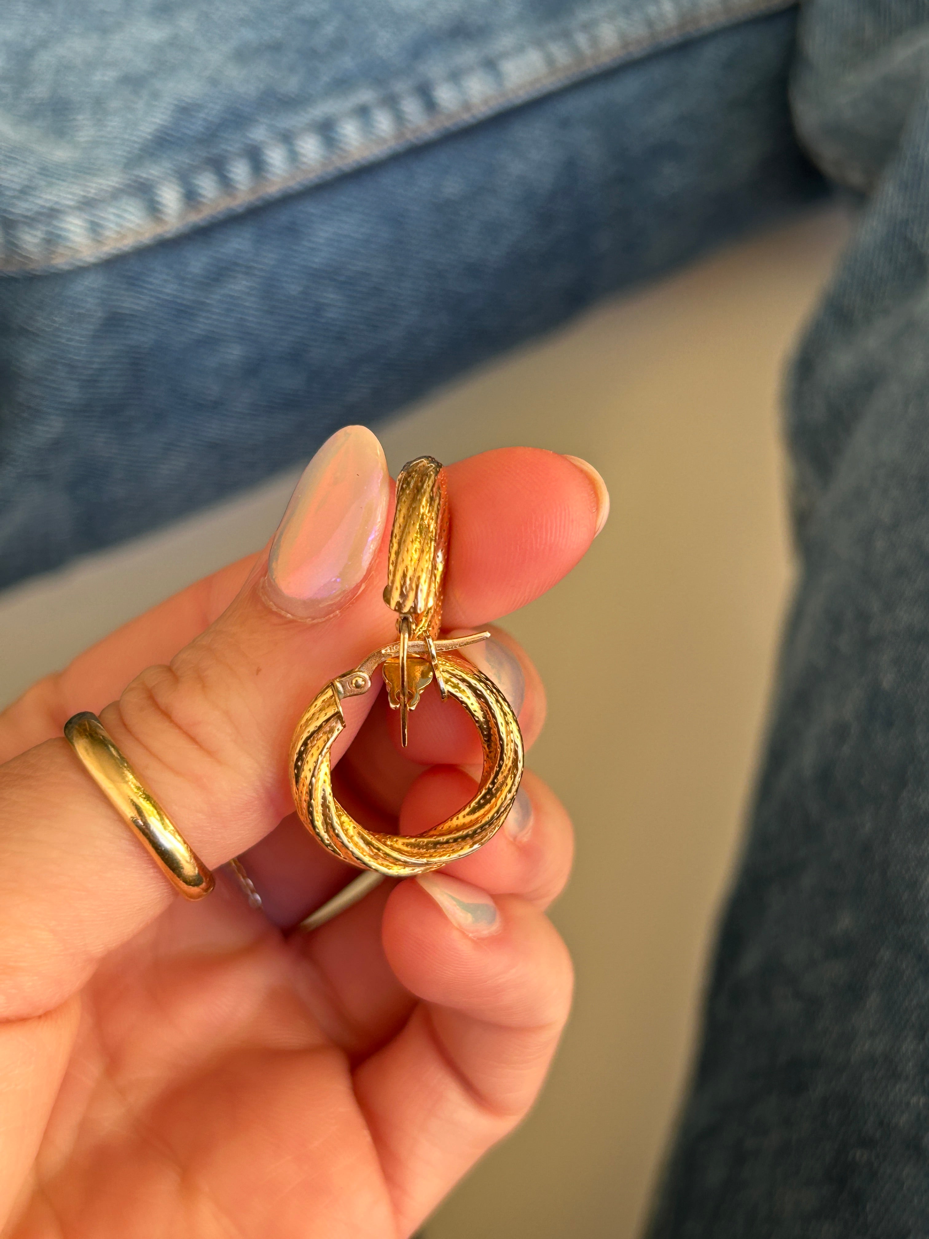 Twisted Textured Hoops