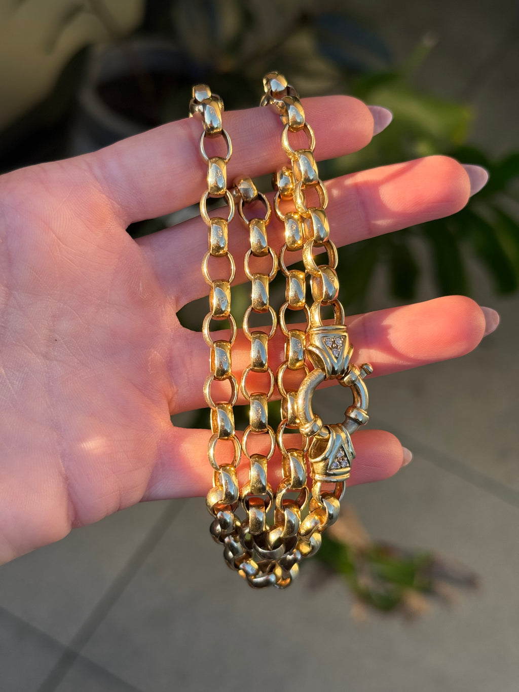 Chunky Diamond Bolt Rolo