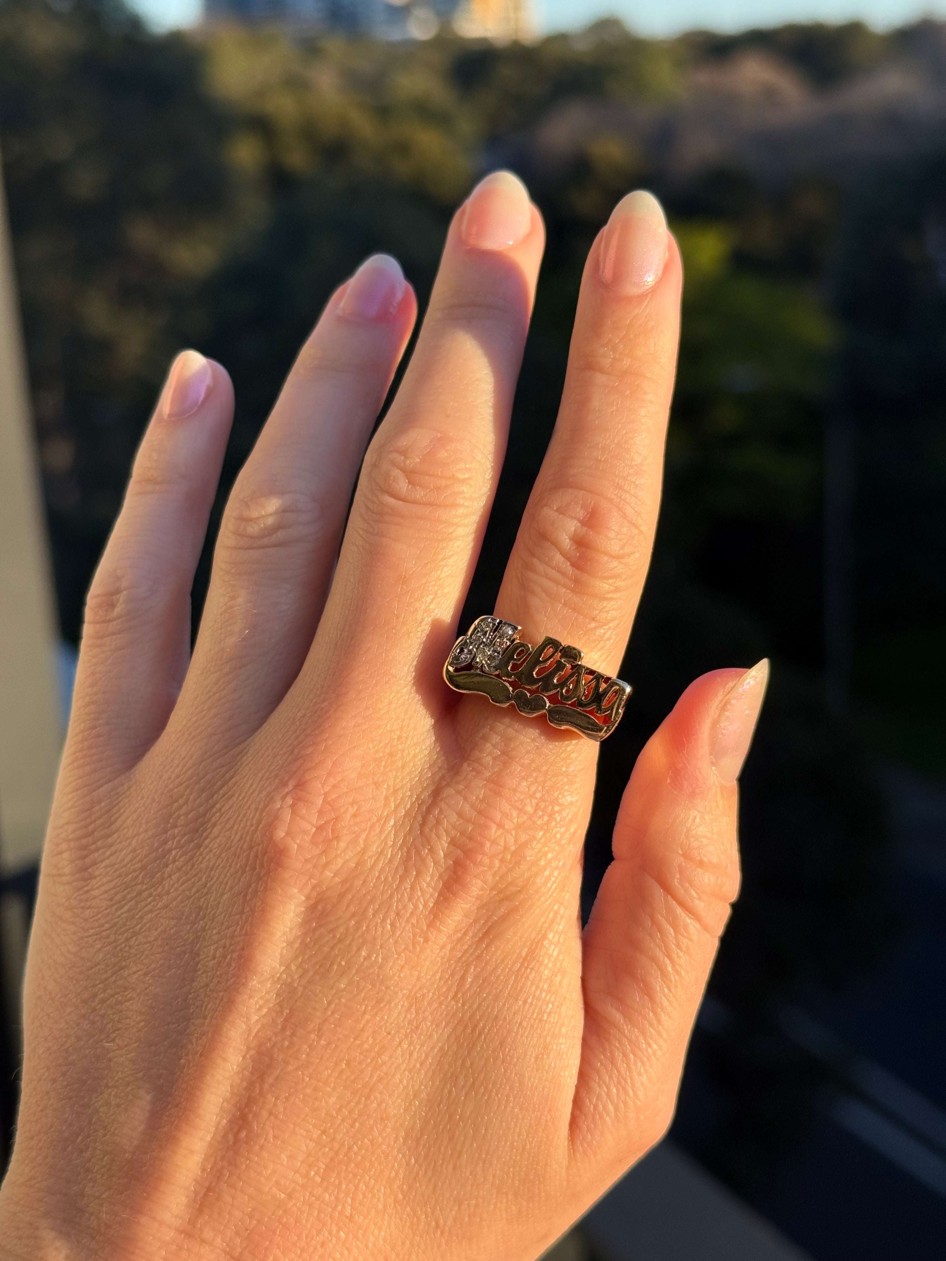 Melissa Diamond Name Ring