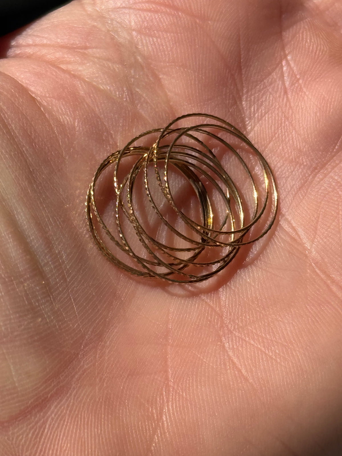 10k Shimmery Dainty Stacking Rings