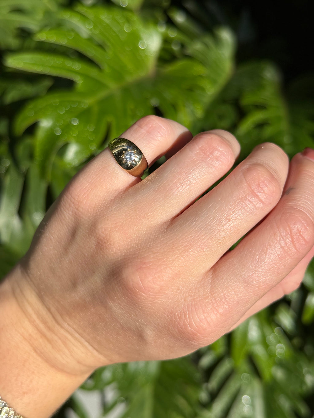Vintage Diamond Starburst Dome Ring