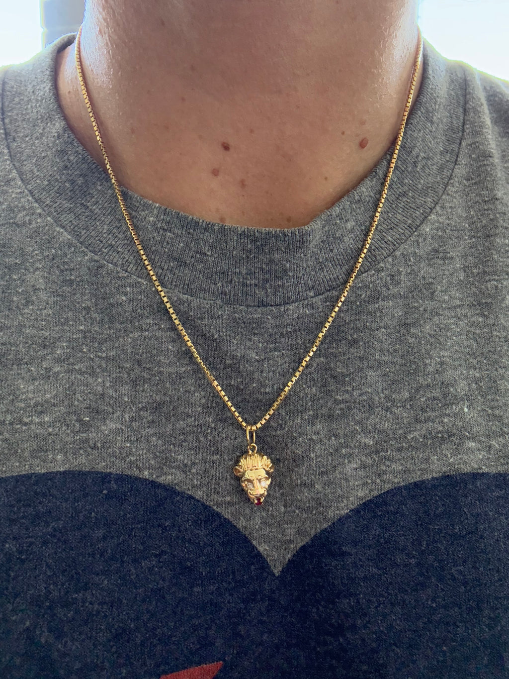Diamond and Ruby Lion Charm