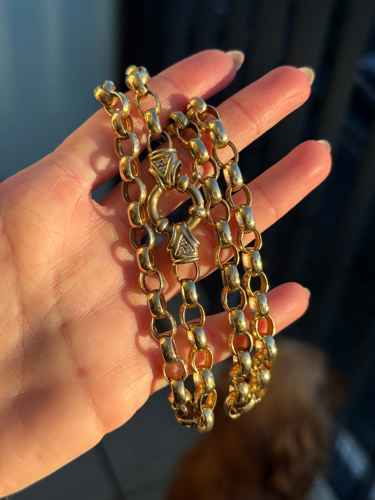 Chunky Diamond Bolt Rolo