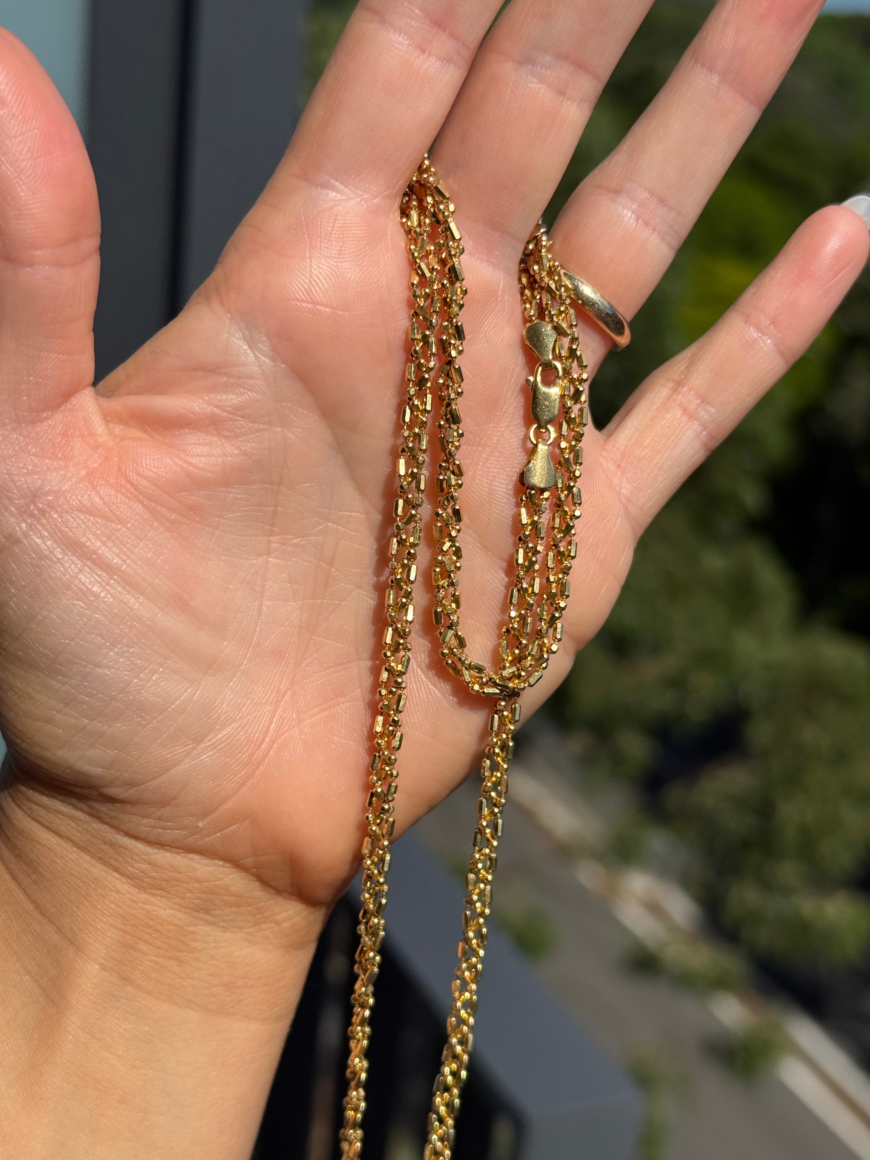 Sparkly Braided Bead Chain Bracelet
