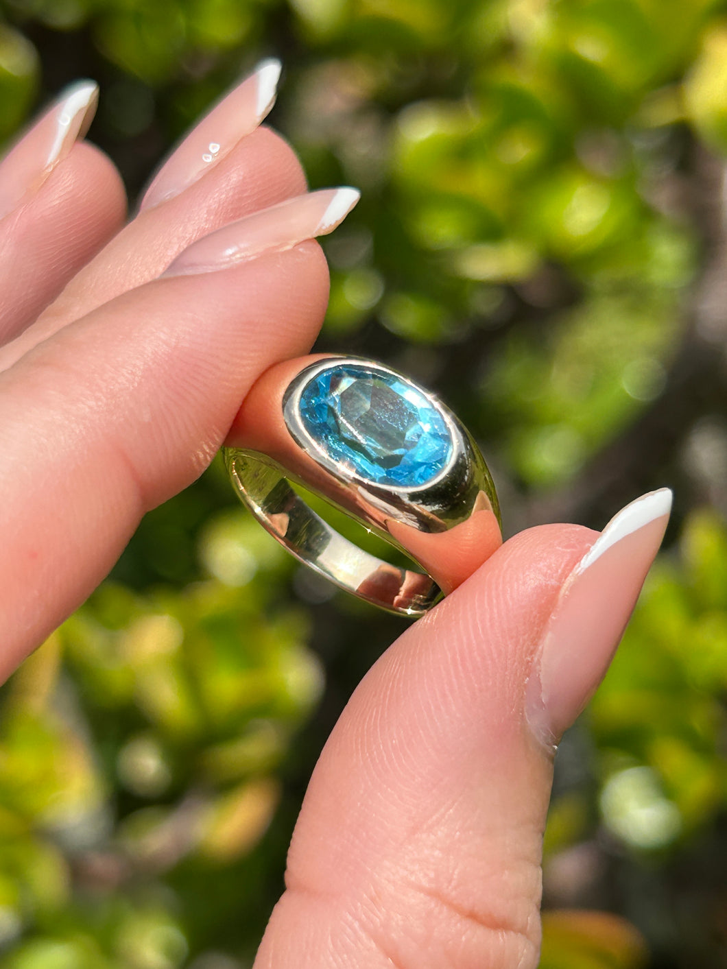 Blue Topaz Aura Ring