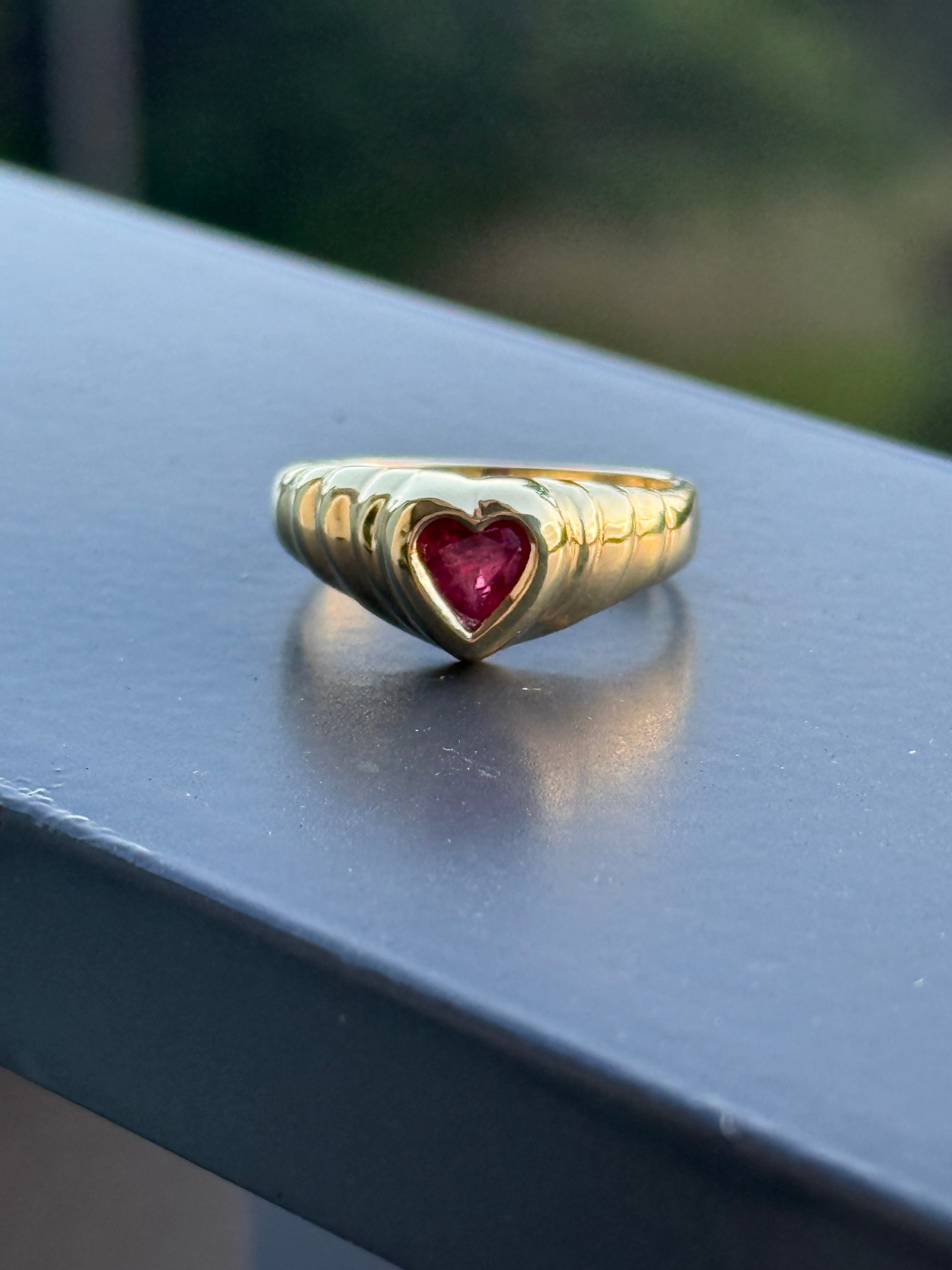 14k Ruby Heart Ring