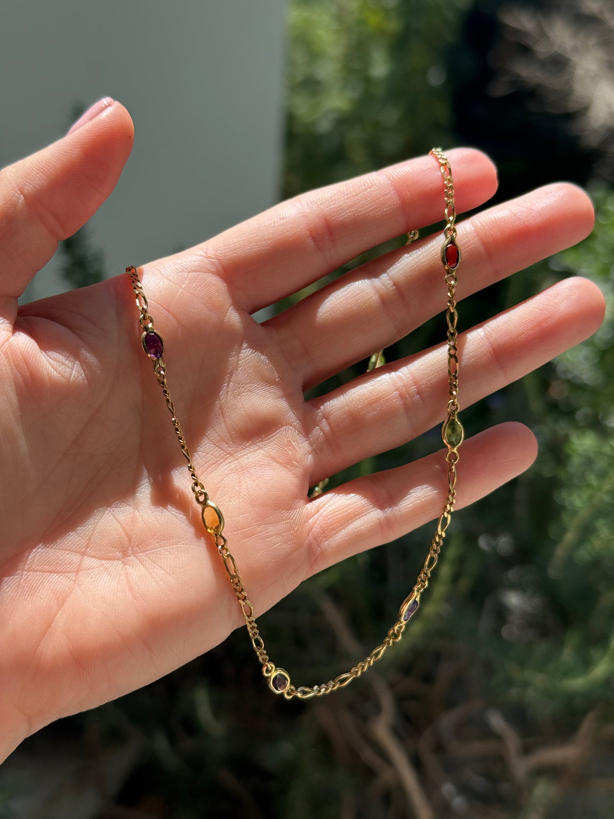 Gemstone Figaro Chain