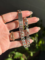 Silver Solid ID Curb Bracelet