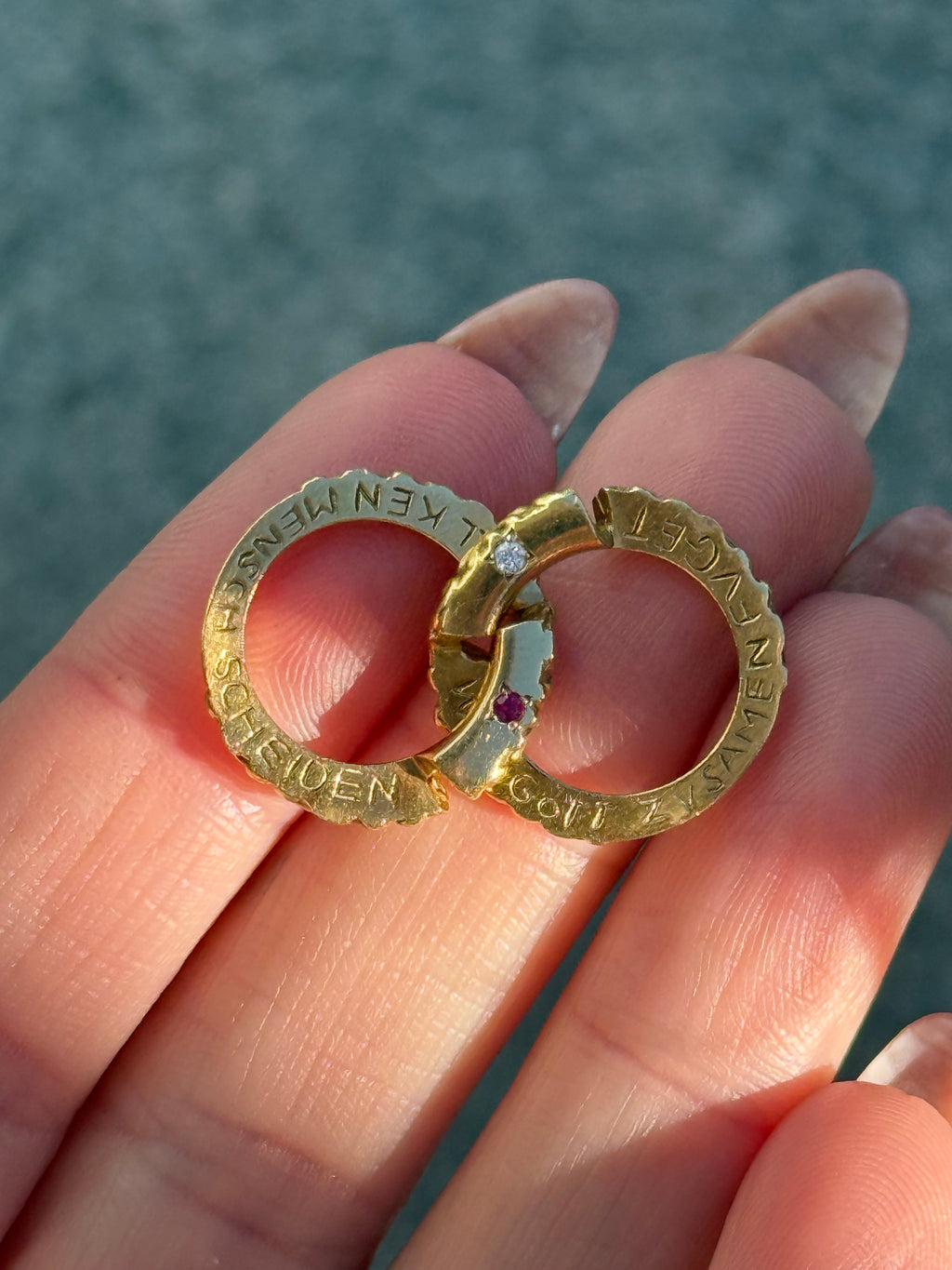 Antique German Gimmel Betrothel Charm