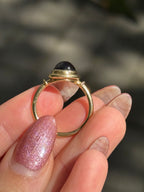 14k Amethyst Cabochon Ring