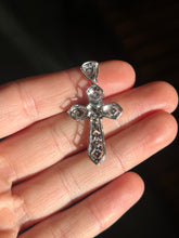 Load image into Gallery viewer, WG Ornate Diamond Cross
