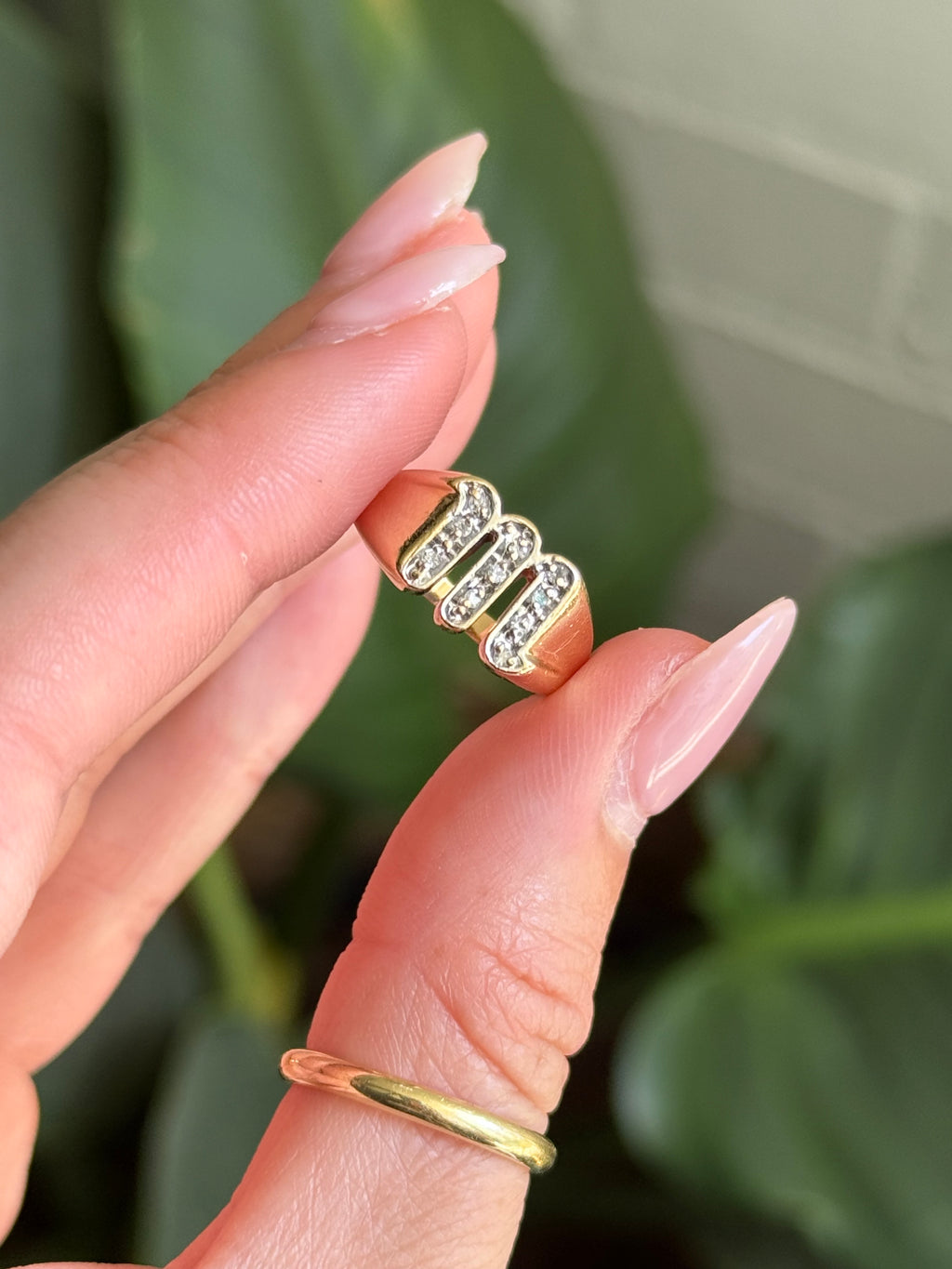Diamond M ring