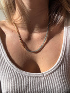 Aqua Sapphire Curb Strand