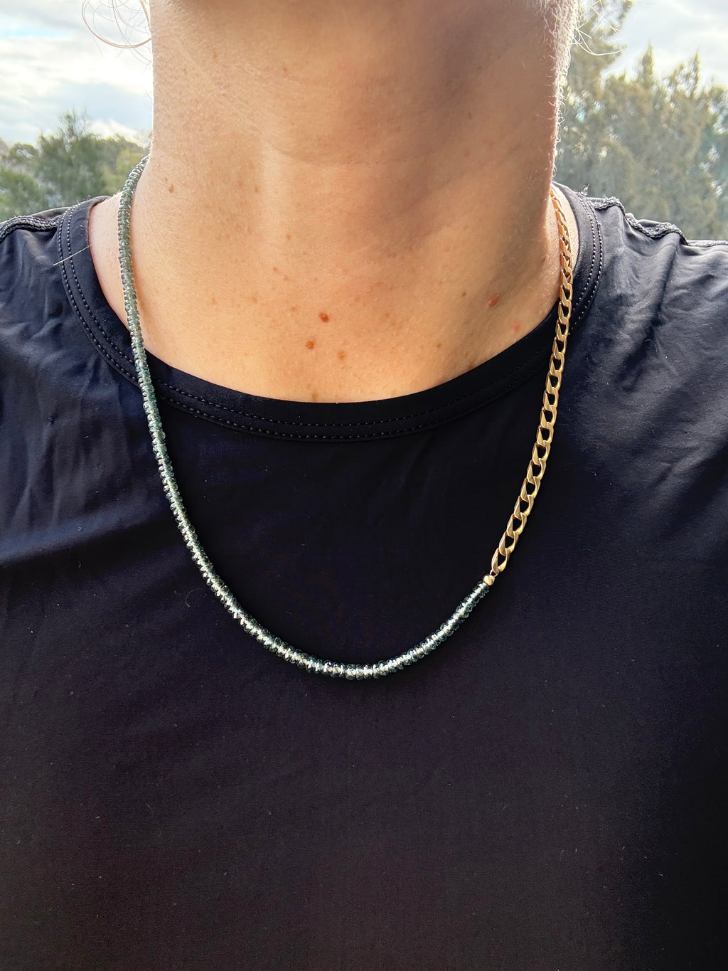 Aqua Sapphire Curb Strand