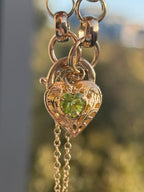 Peridot Heart Padlock Bracelet