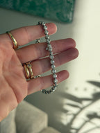 18k WG Bubble Natural Diamond Tennis Bracelet