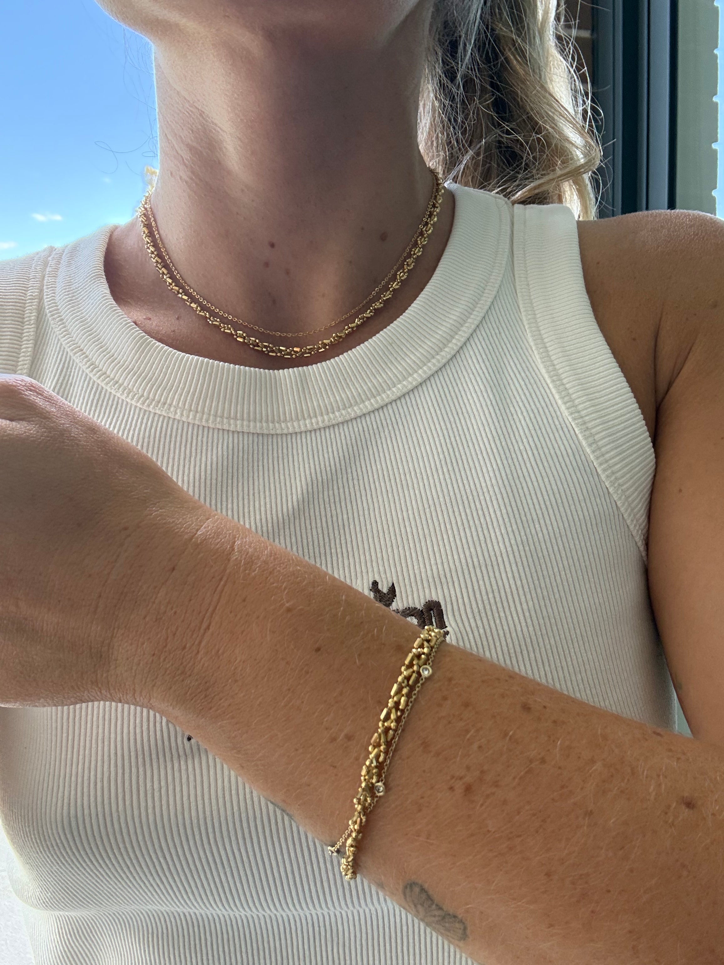 Sparkly Beaded Braided Chain Necklace